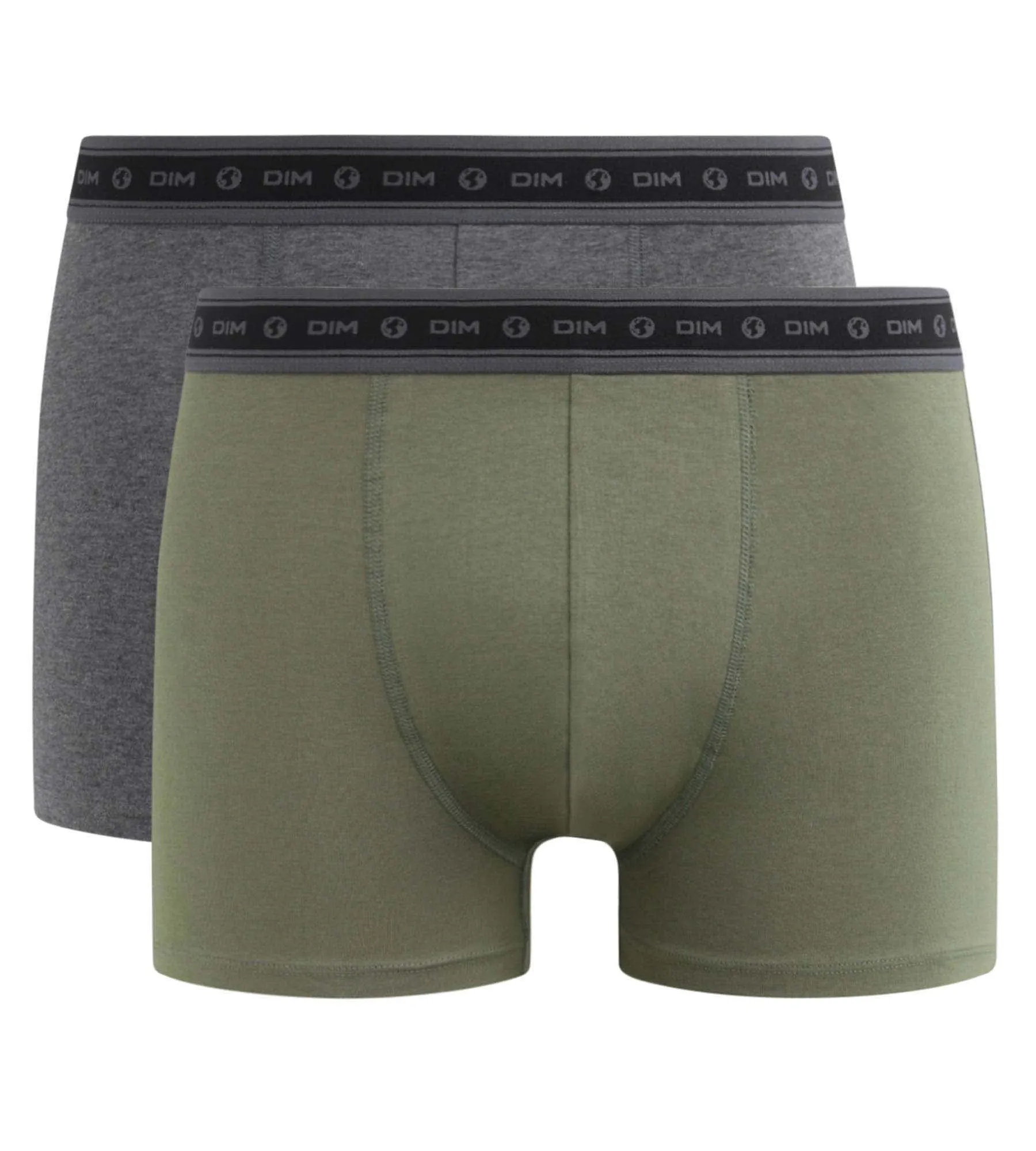 Pack of 2 boxers men's Charcoal and Green organic cotton Dim Good