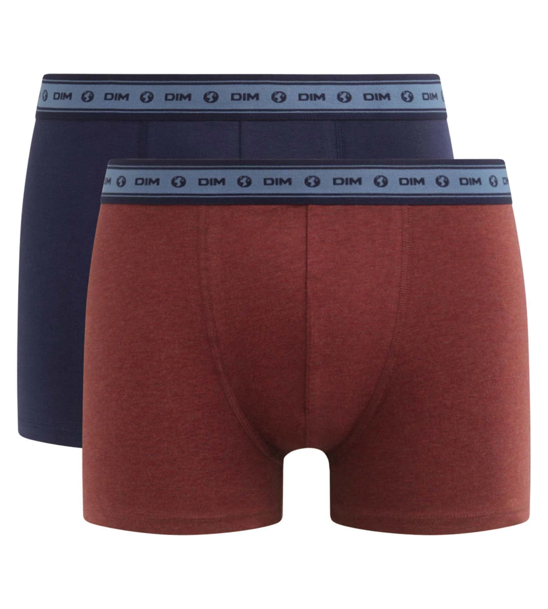 Pack of 2 men's boxers Red Blue in organic cotton  Dim Good