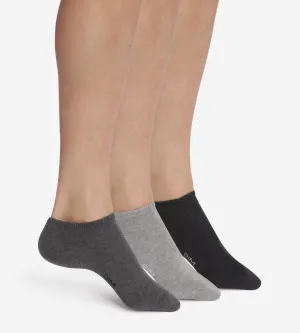 Pack of 3 pairs of Dim Coton Anthracite short socks