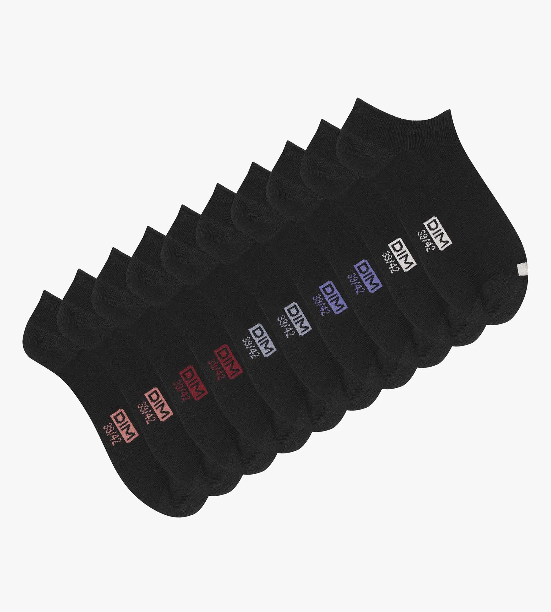 Pack of 5 pairs of men's black cotton socks with EcoDim labels