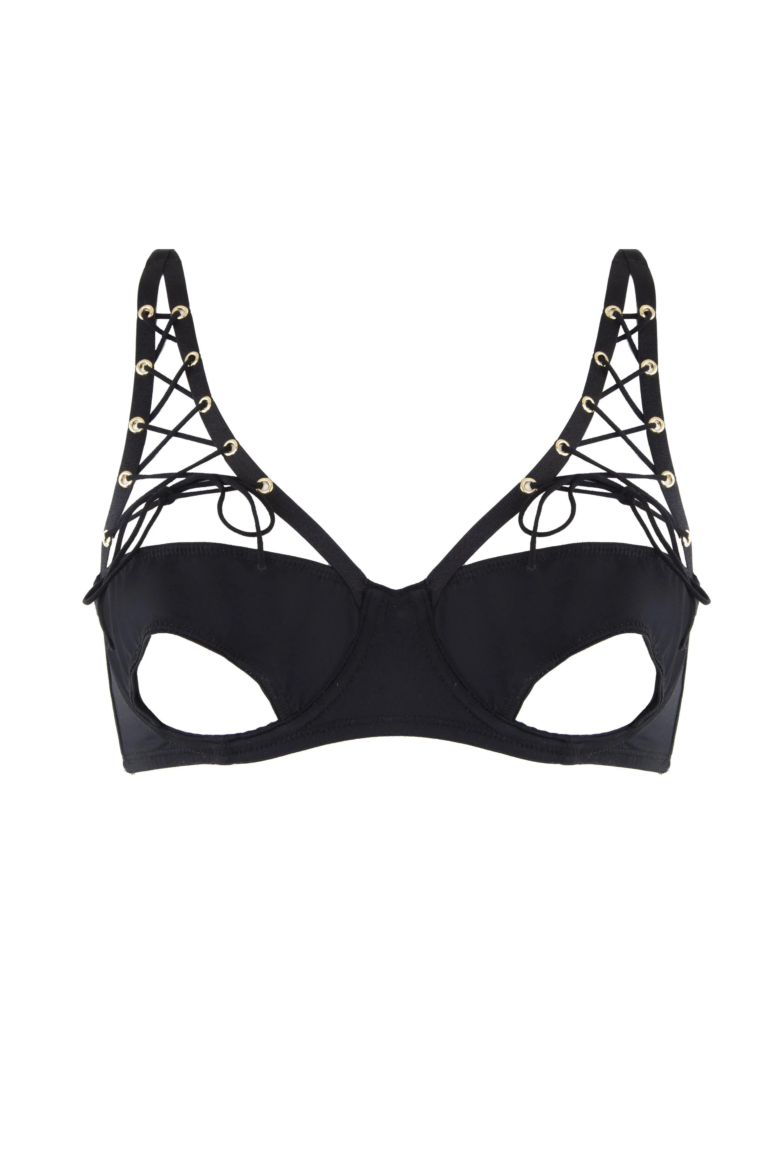 Peek & Beau Callie Open Cup Lace Up Bra Curve