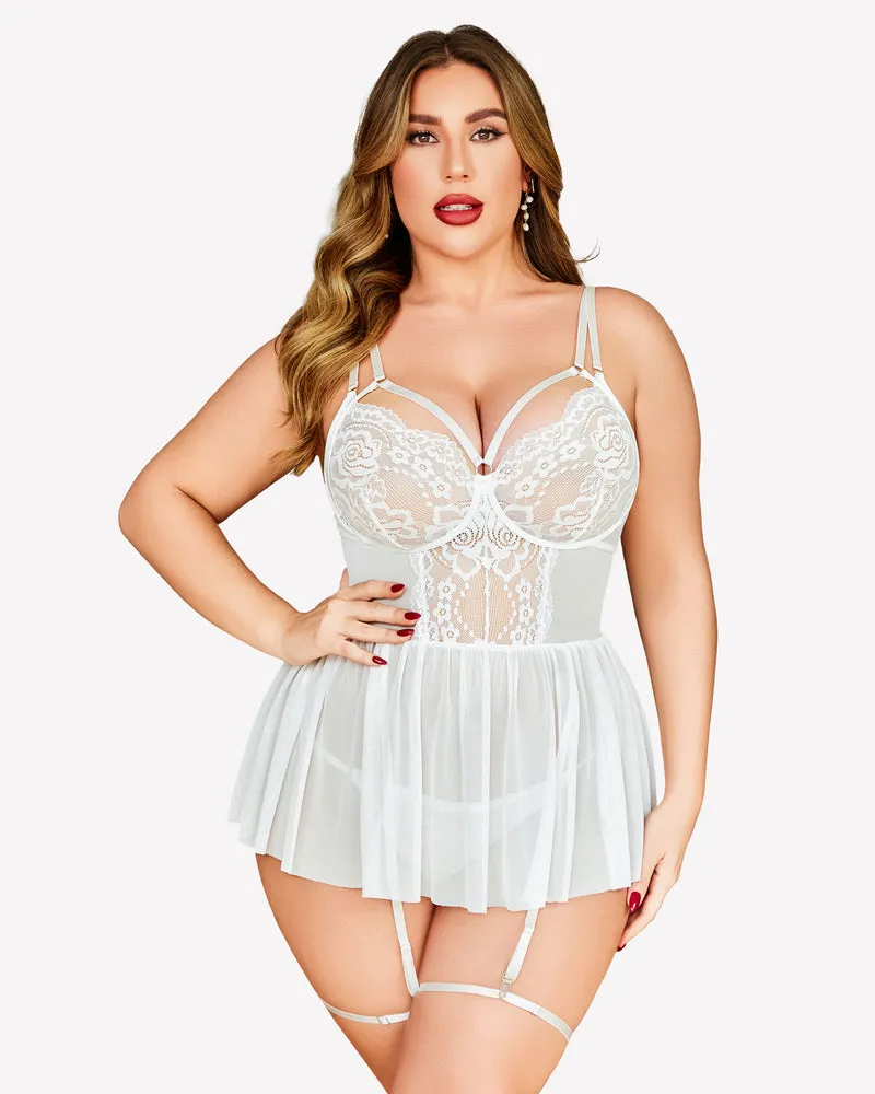 Plus Size Lace Babydoll Boudoir Nighty