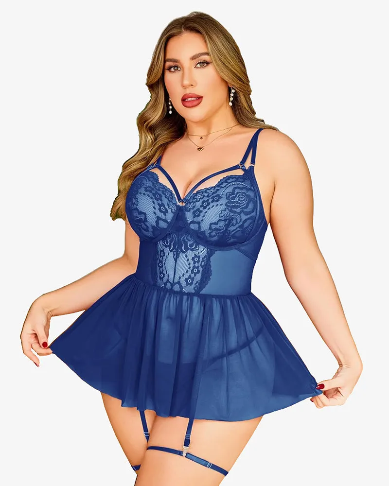 Plus Size Lace Babydoll Boudoir Nighty