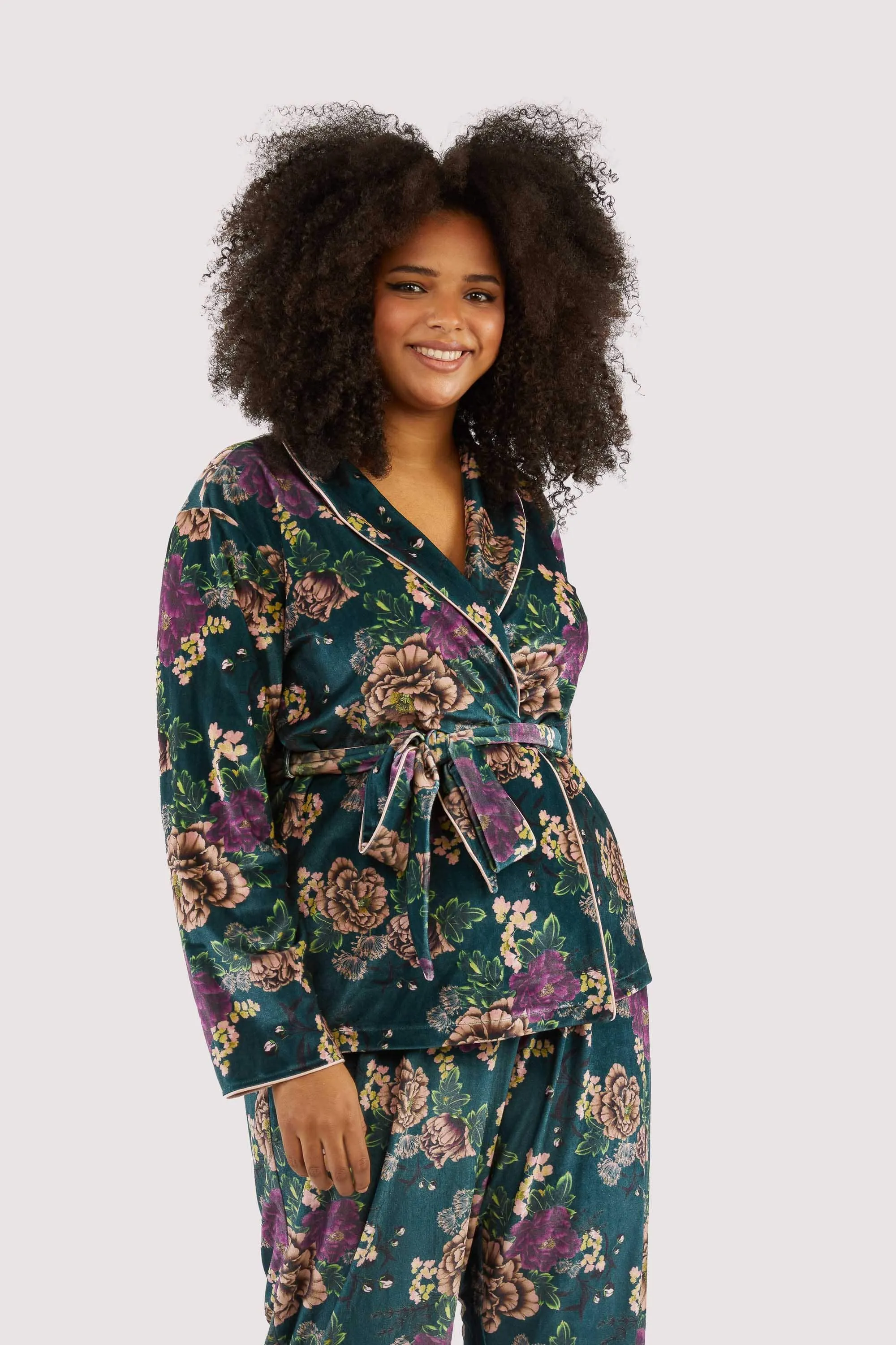 Printed velvet PJ set