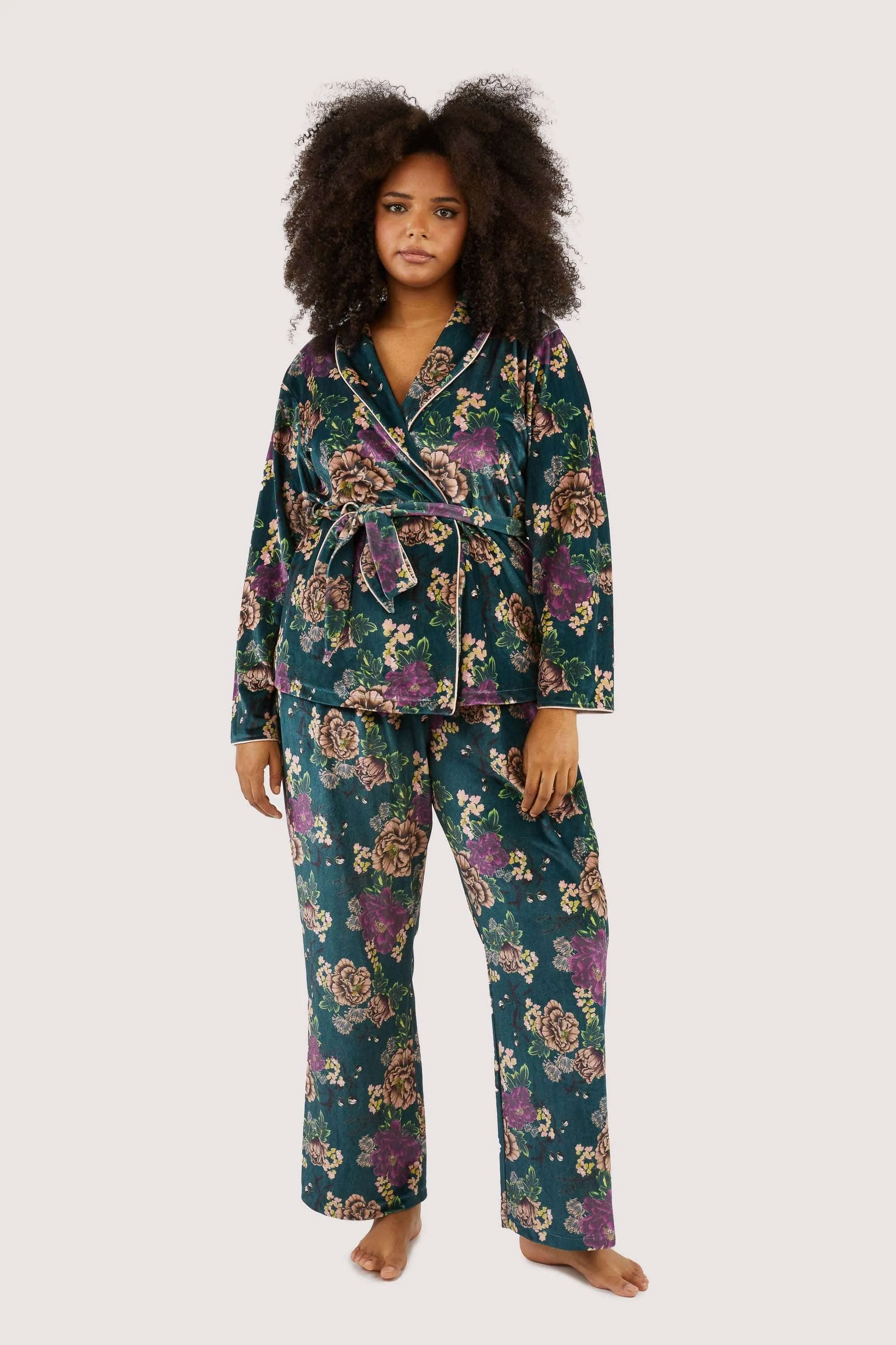Printed velvet PJ set