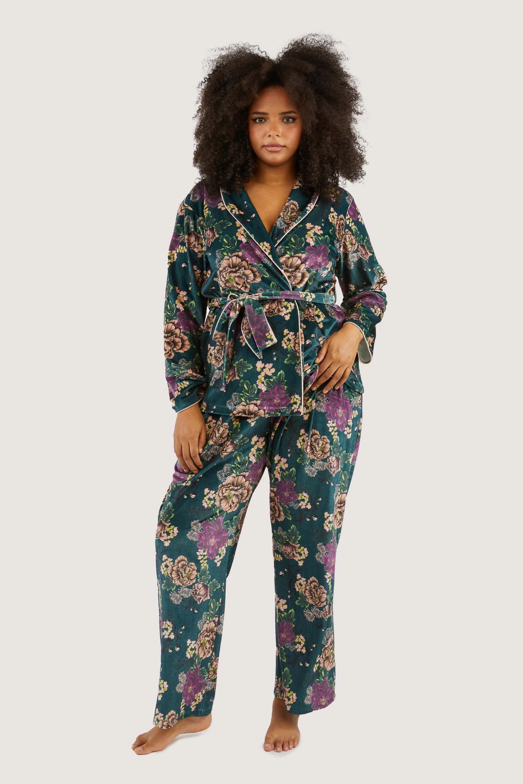Printed velvet PJ set