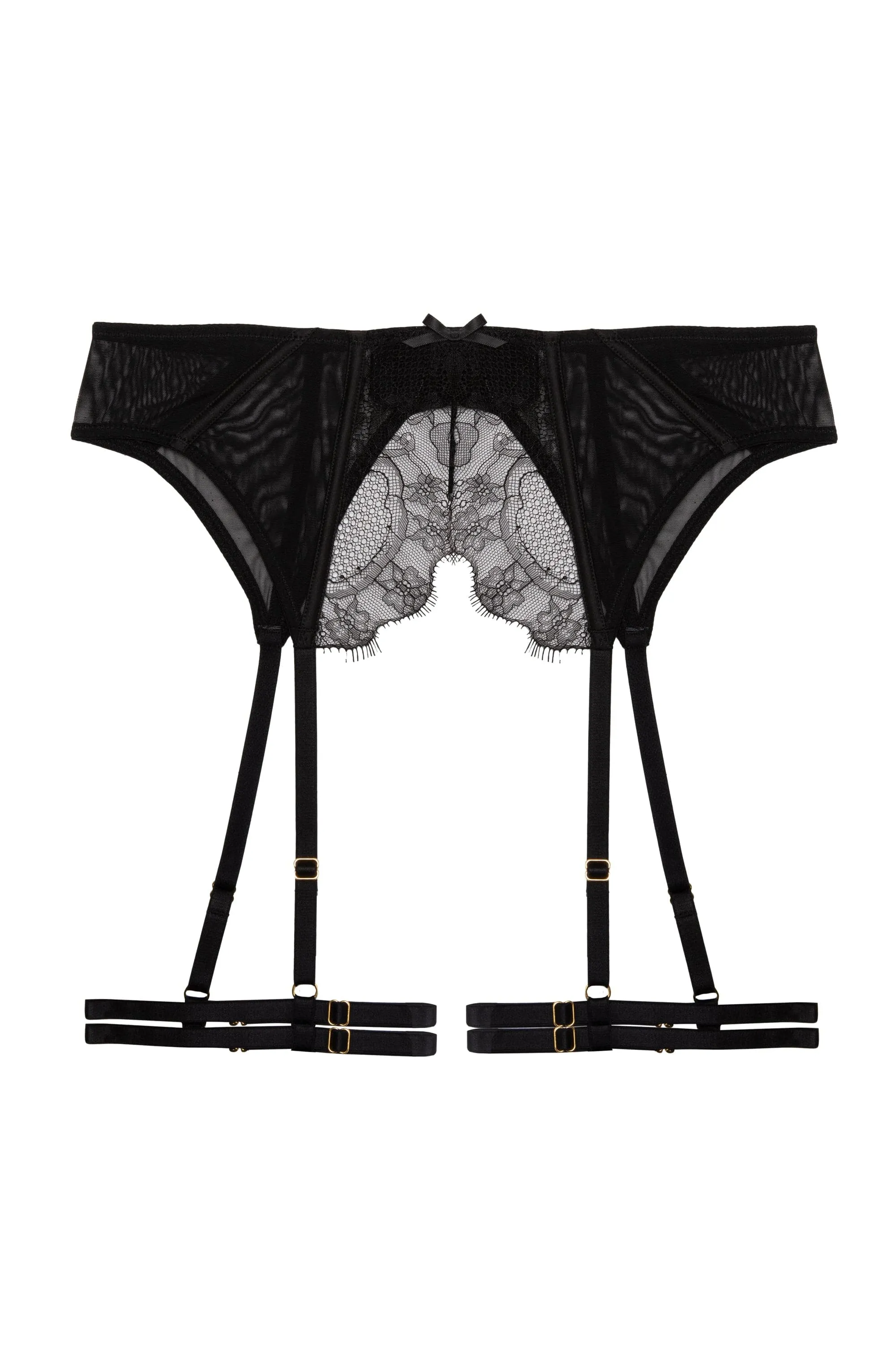 Rapture Lace & Mesh Double Strap Suspender Belt