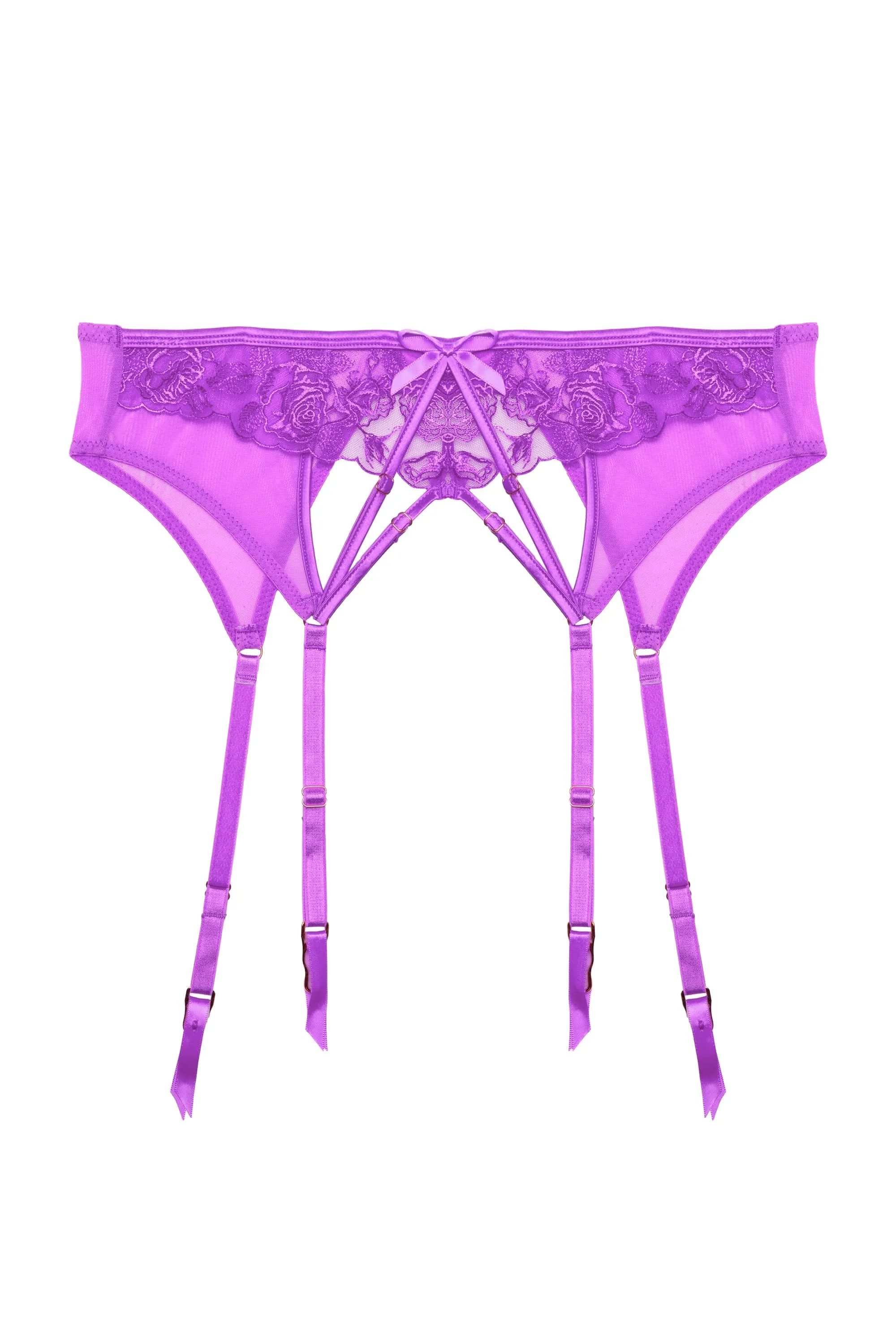 Rosanna Purple Embroidery Suspender Belt