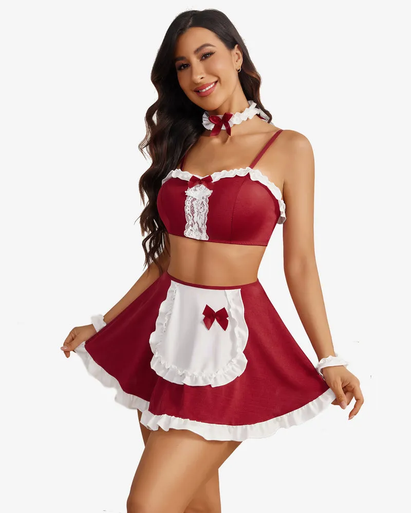 Ruffle French Maid Outfit with Headpiece