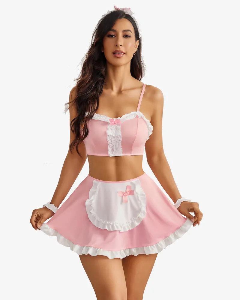 Ruffle French Maid Outfit with Headpiece