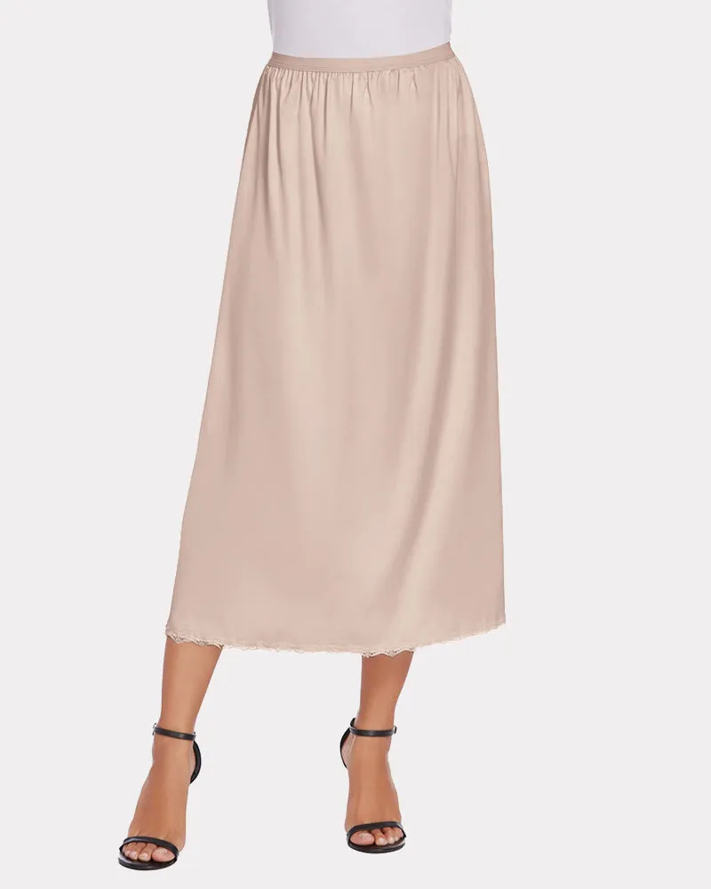 Satin Half Slip Lace Long Underskirt (DE Only)