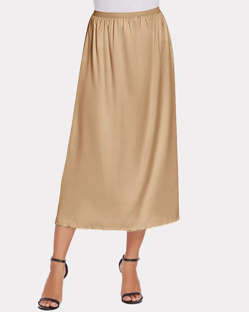 Satin Half Slip Lace Long Underskirt (DE Only)
