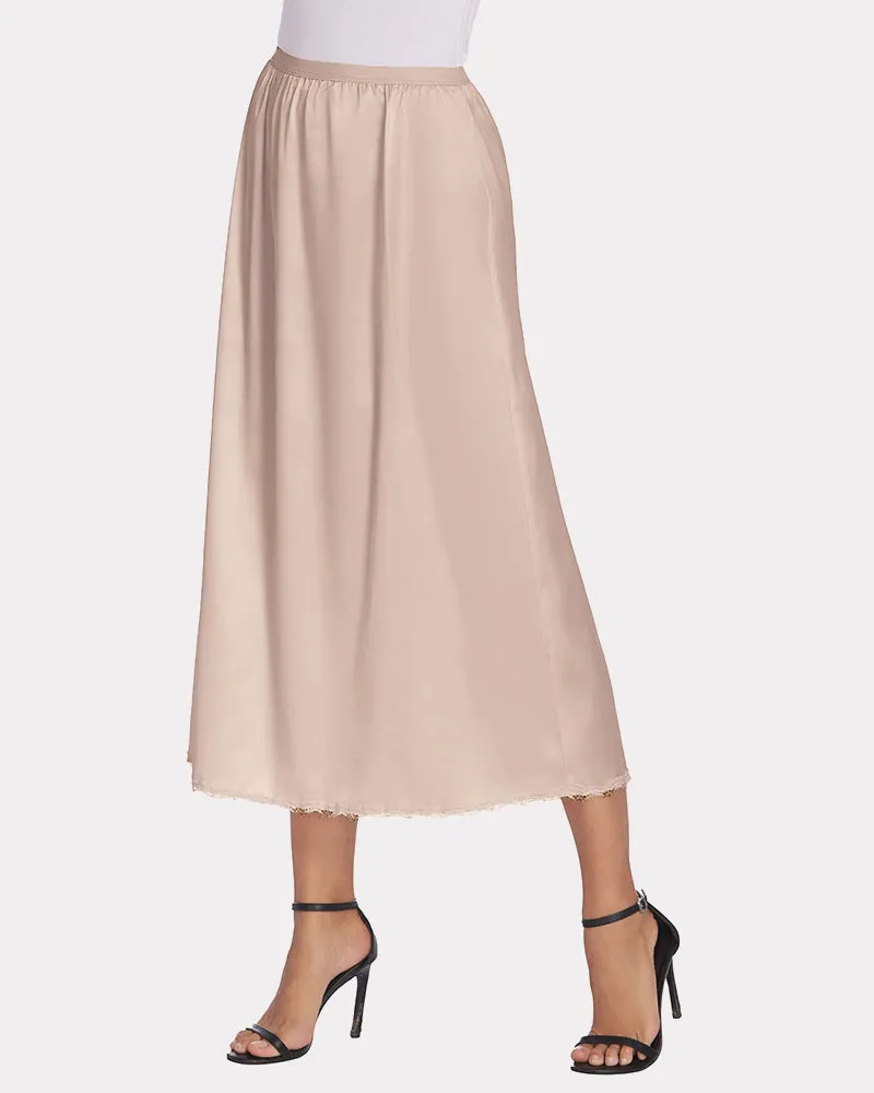 Satin Half Slip Lace Long Underskirt (DE Only)