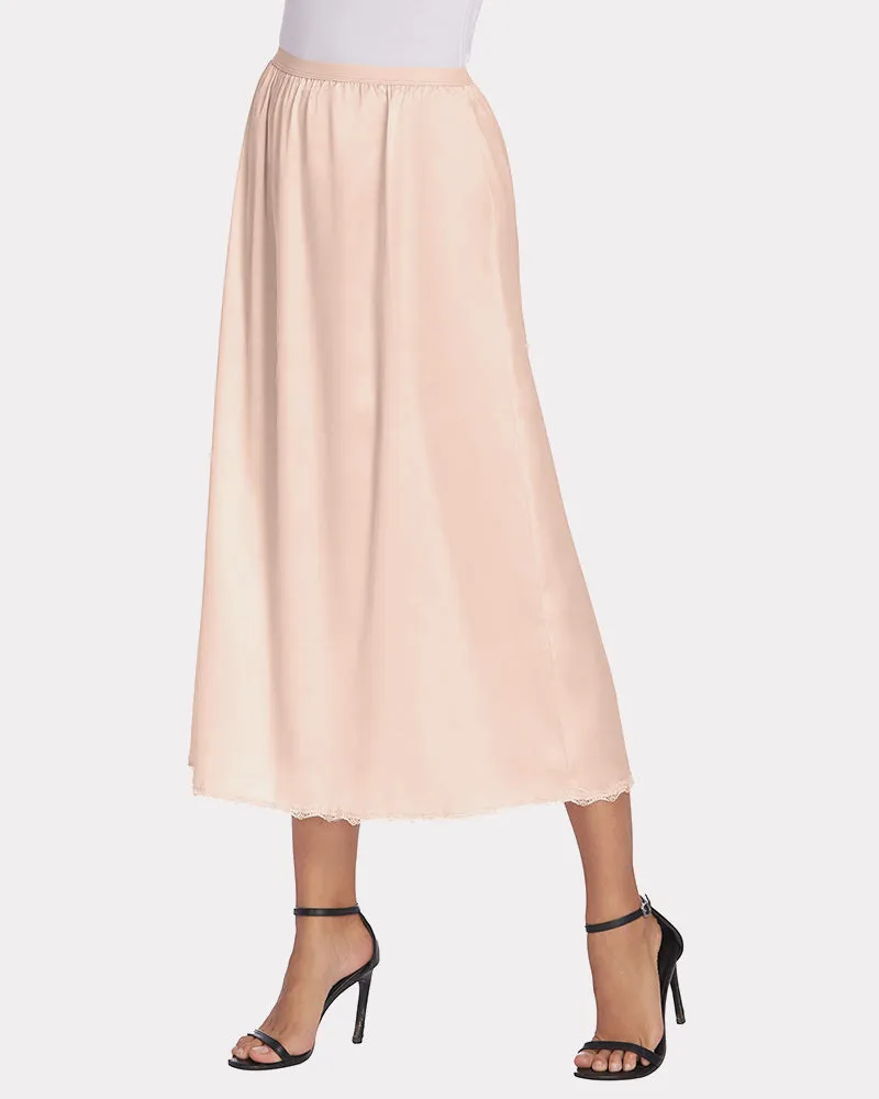 Satin Half Slip Lace Long Underskirt (DE Only)