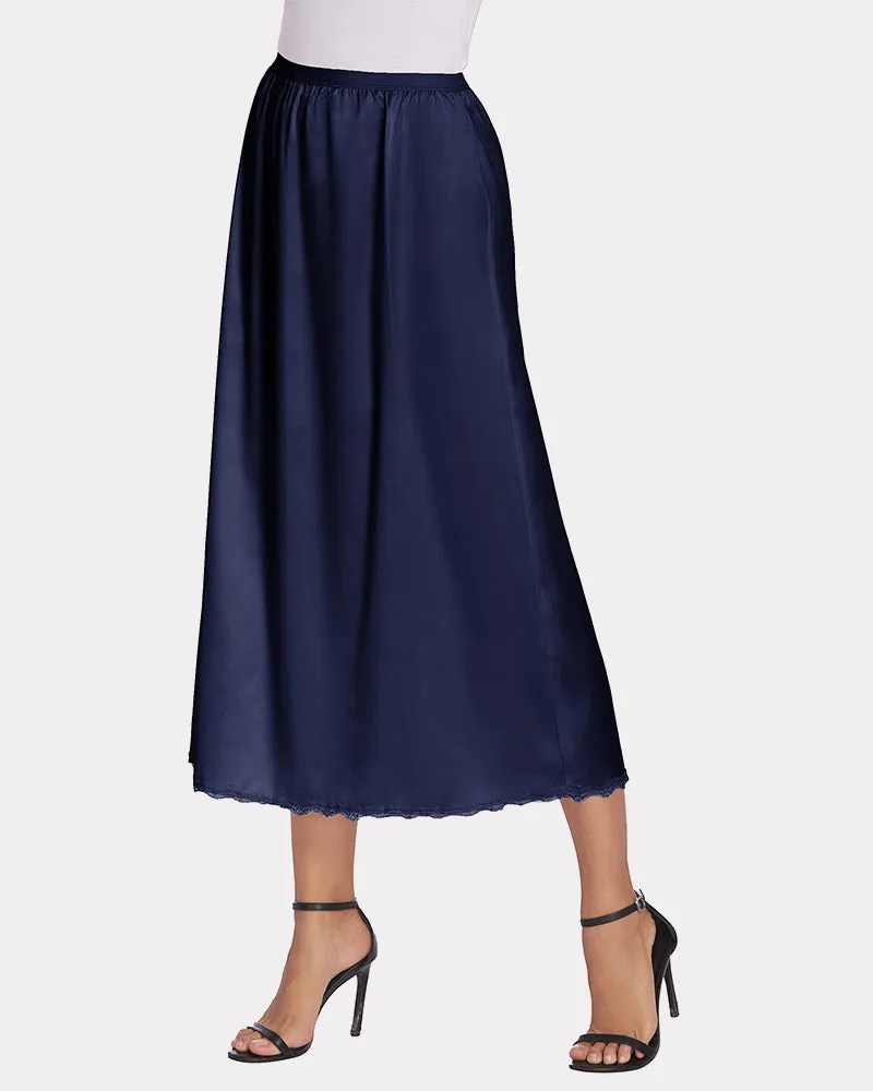 Satin Half Slip Lace Long Underskirt (DE Only)