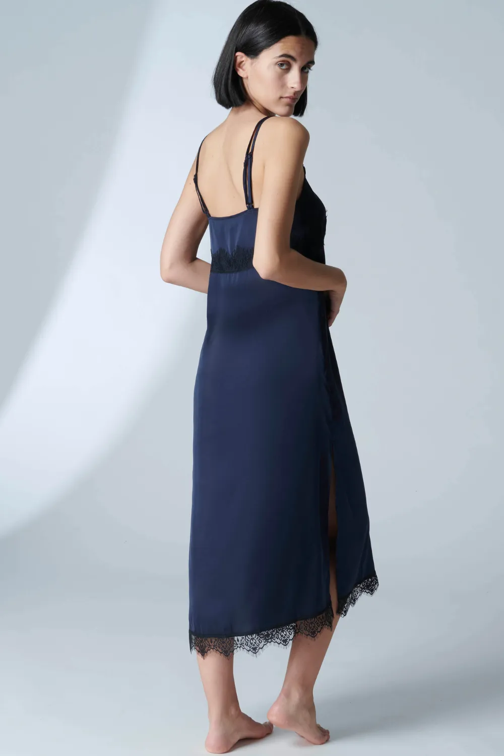 Satin Secrets Long Nightdress in Full Moon