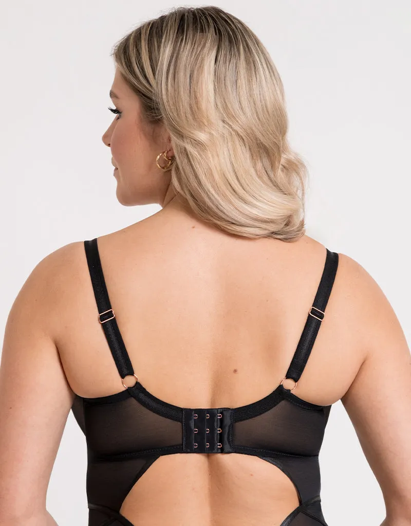 Scantilly Suspense Plunge Bodysuit Black