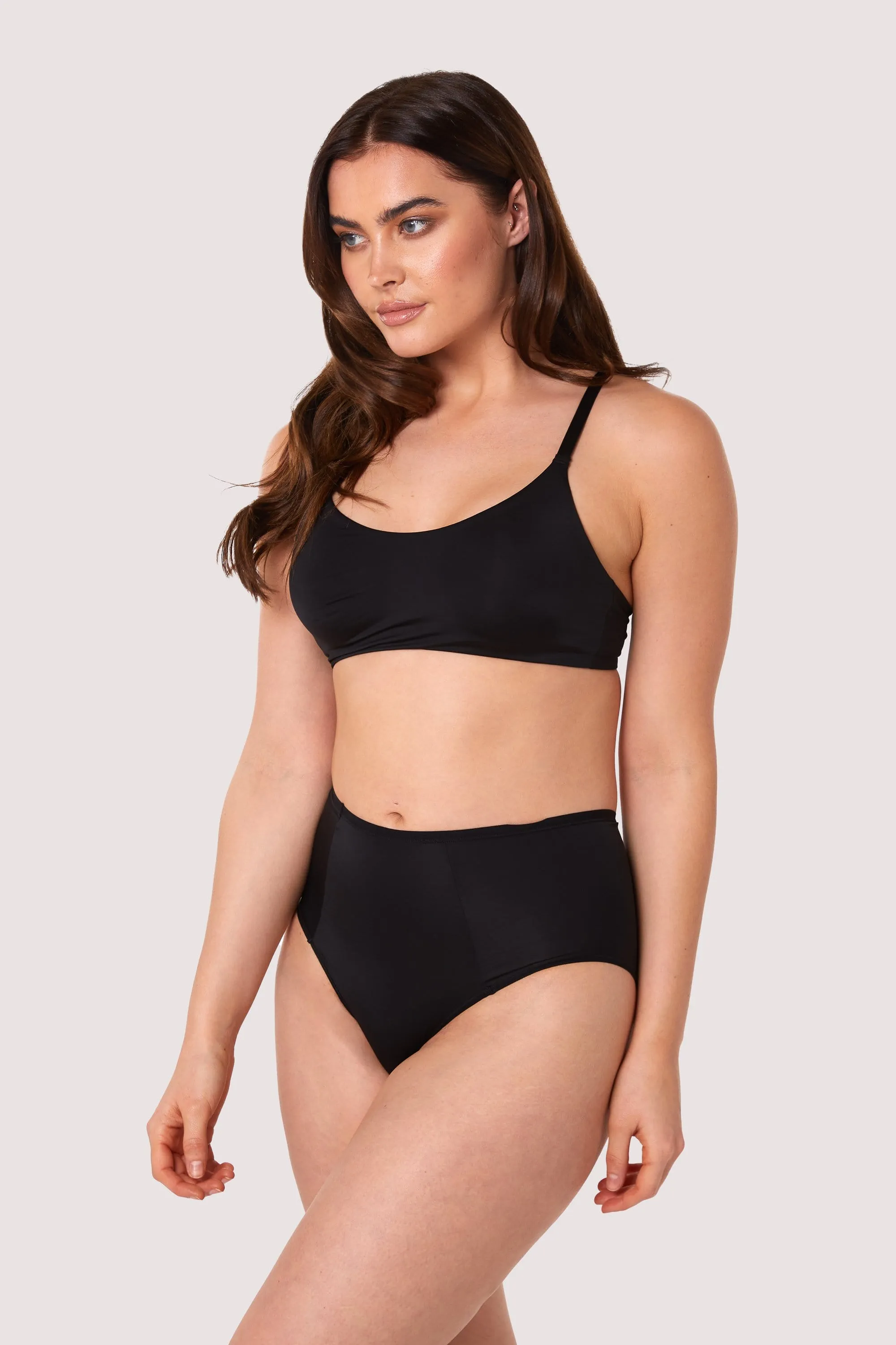 Second Skin Black Recycled Highwaist Brief