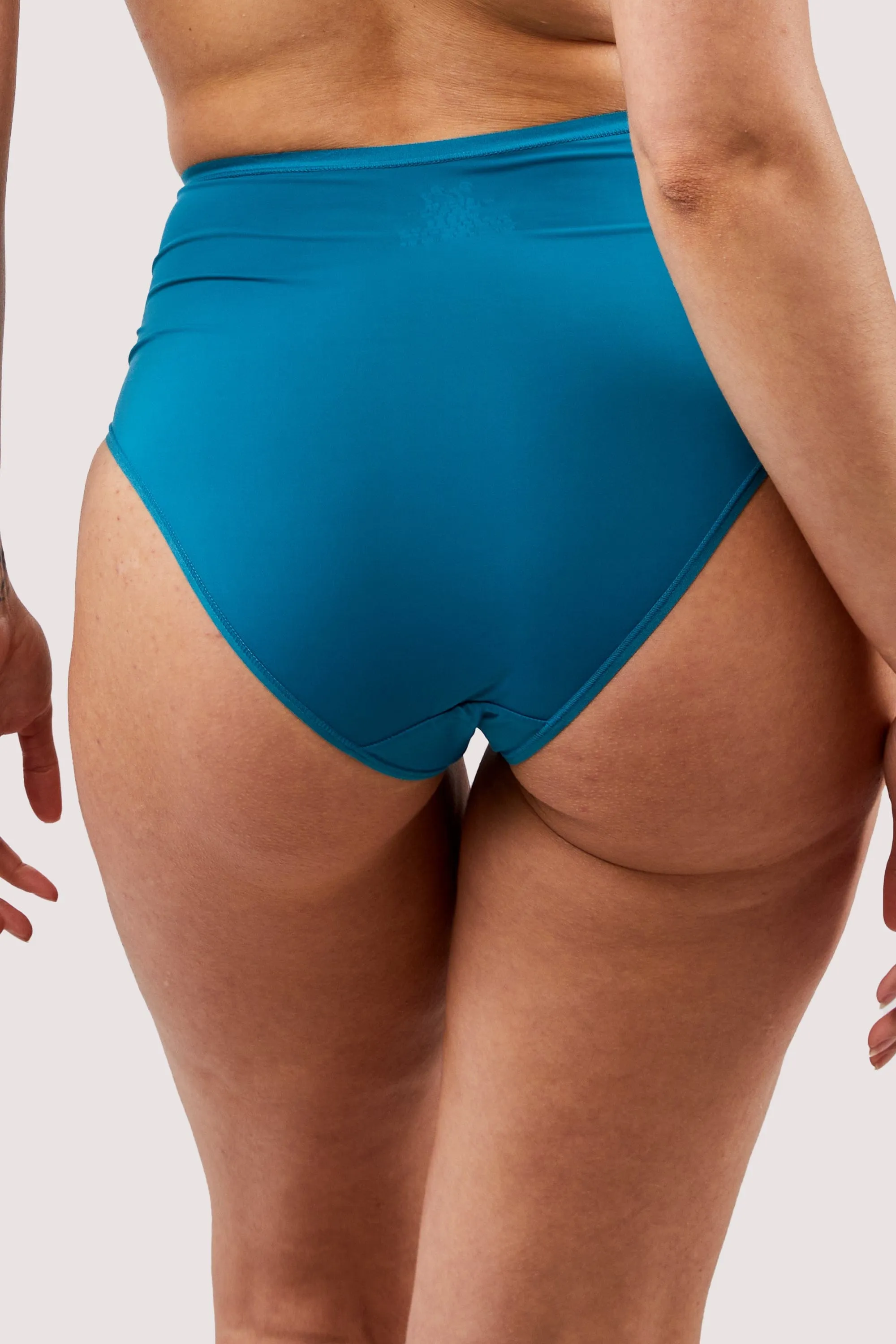 Second Skin Teal Recycled Highwaist Brief