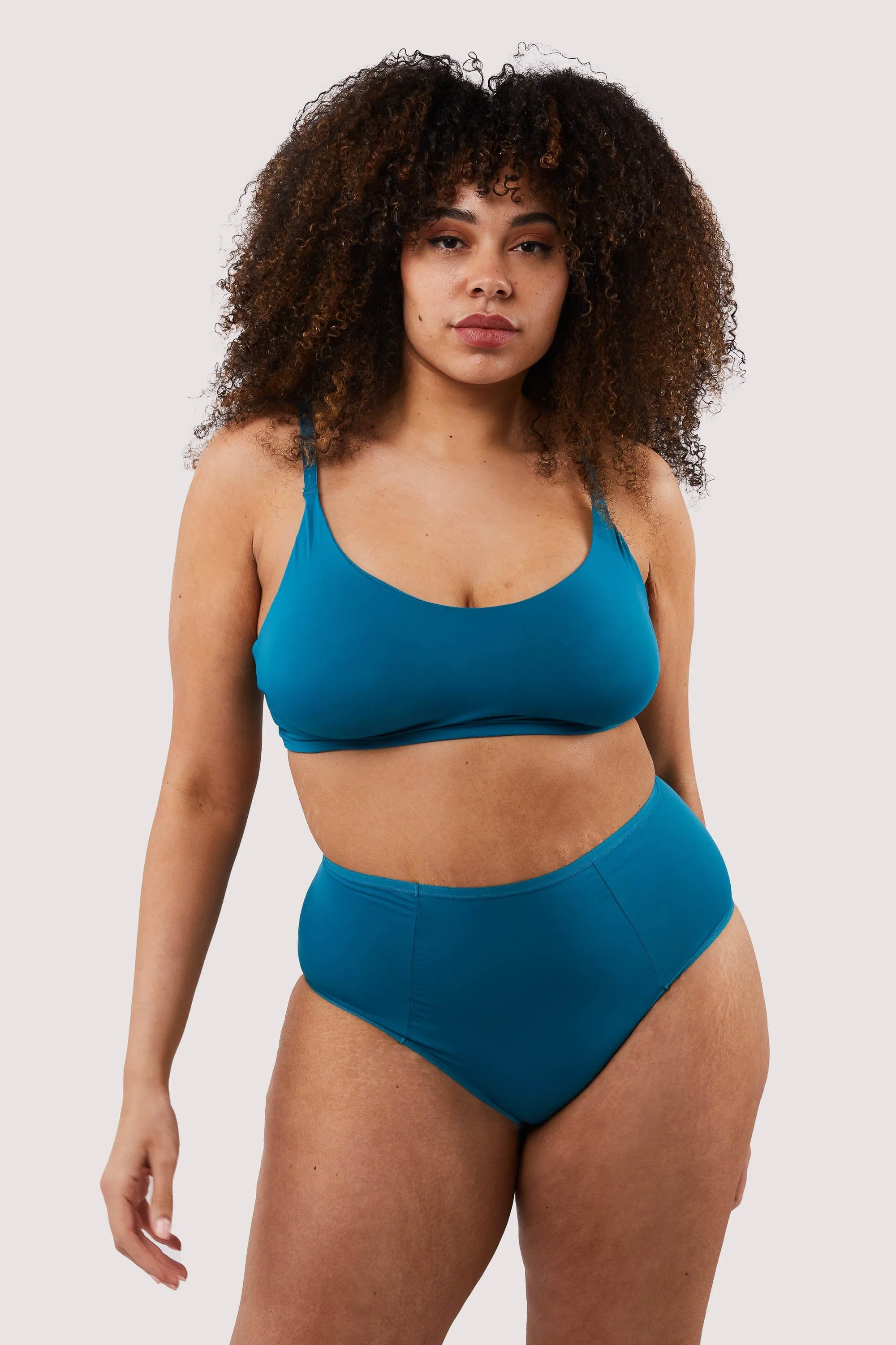 Second Skin Teal Recycled Highwaist Brief