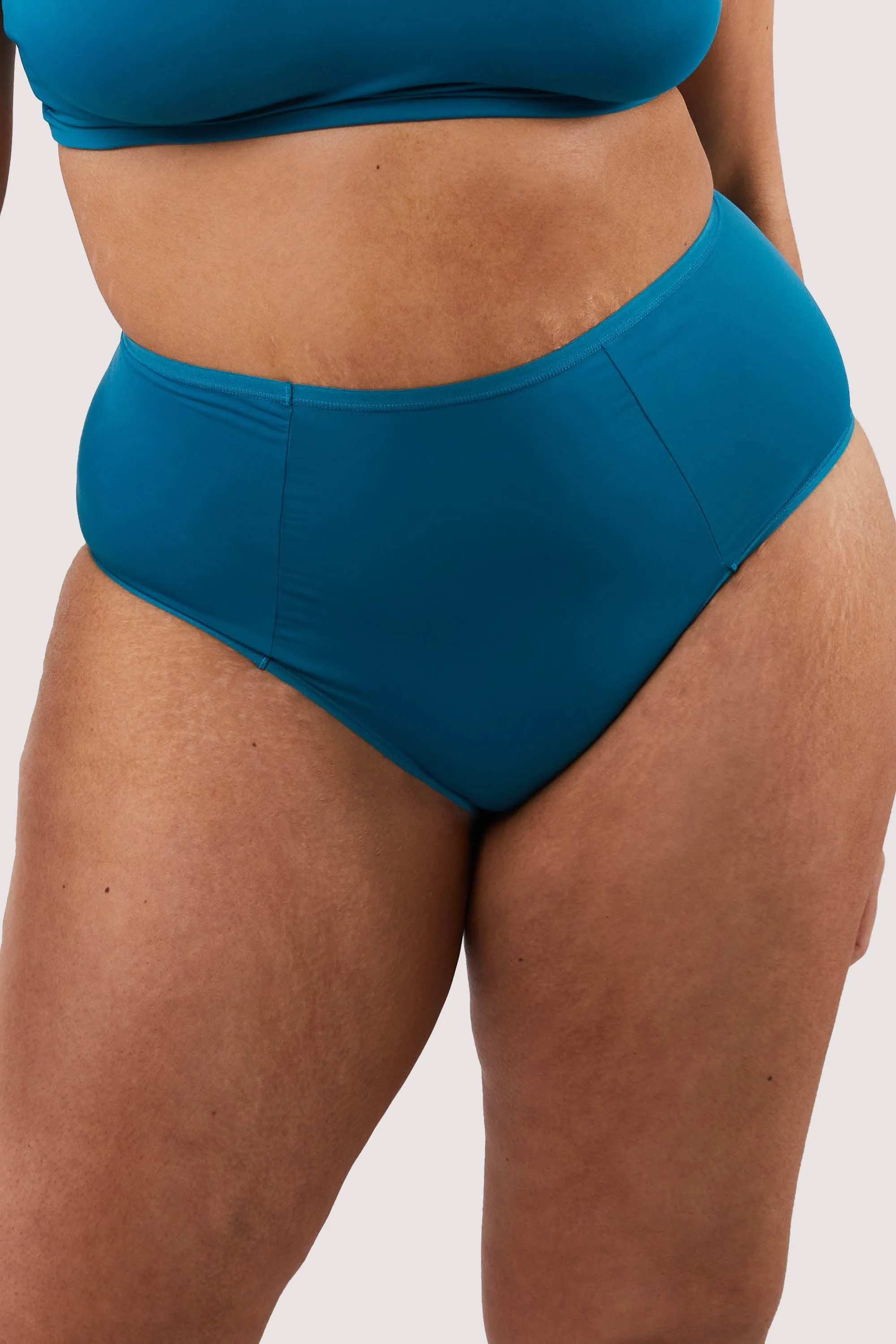 Second Skin Teal Recycled Highwaist Brief
