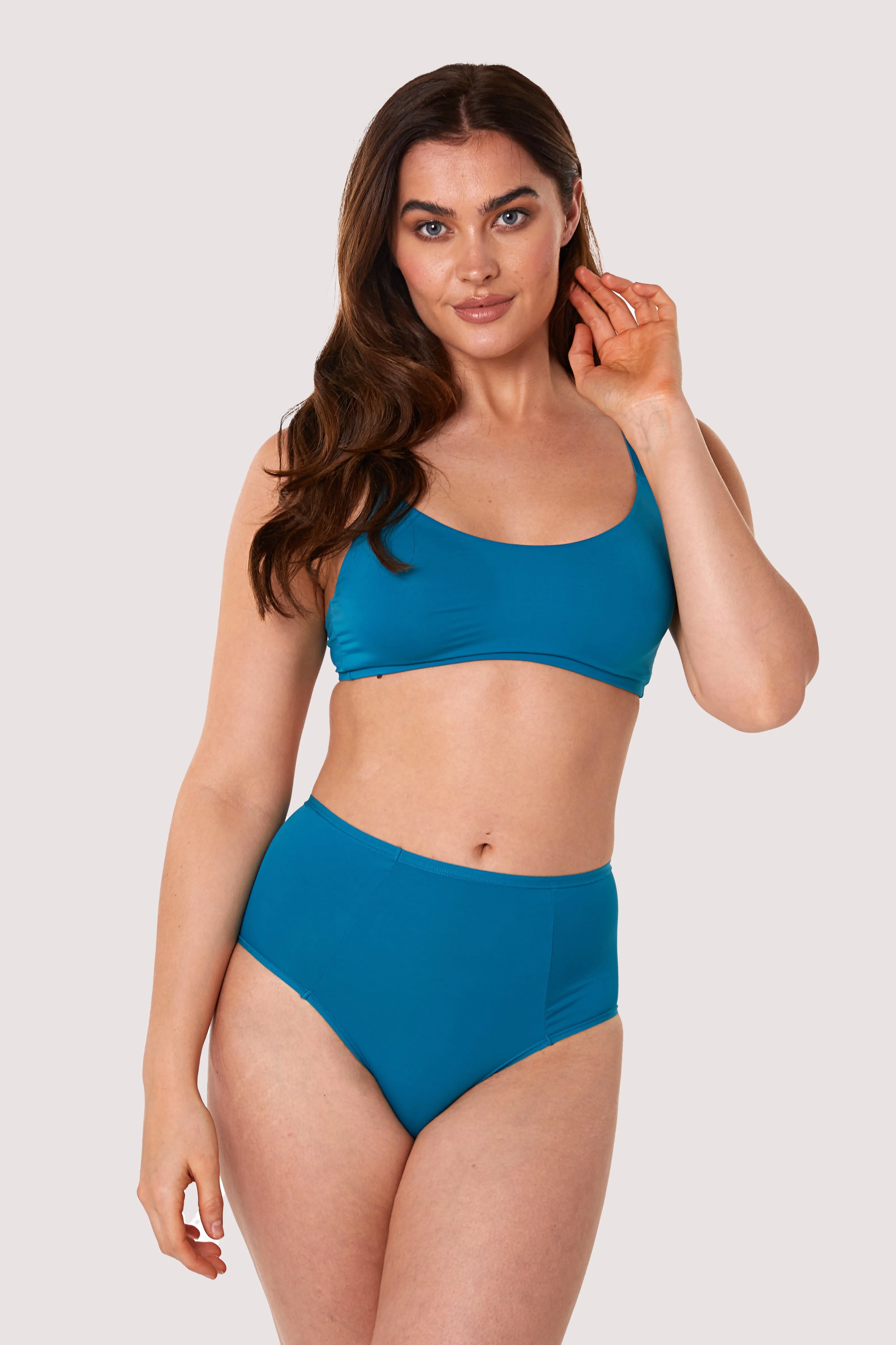Second Skin Teal Recycled Highwaist Brief