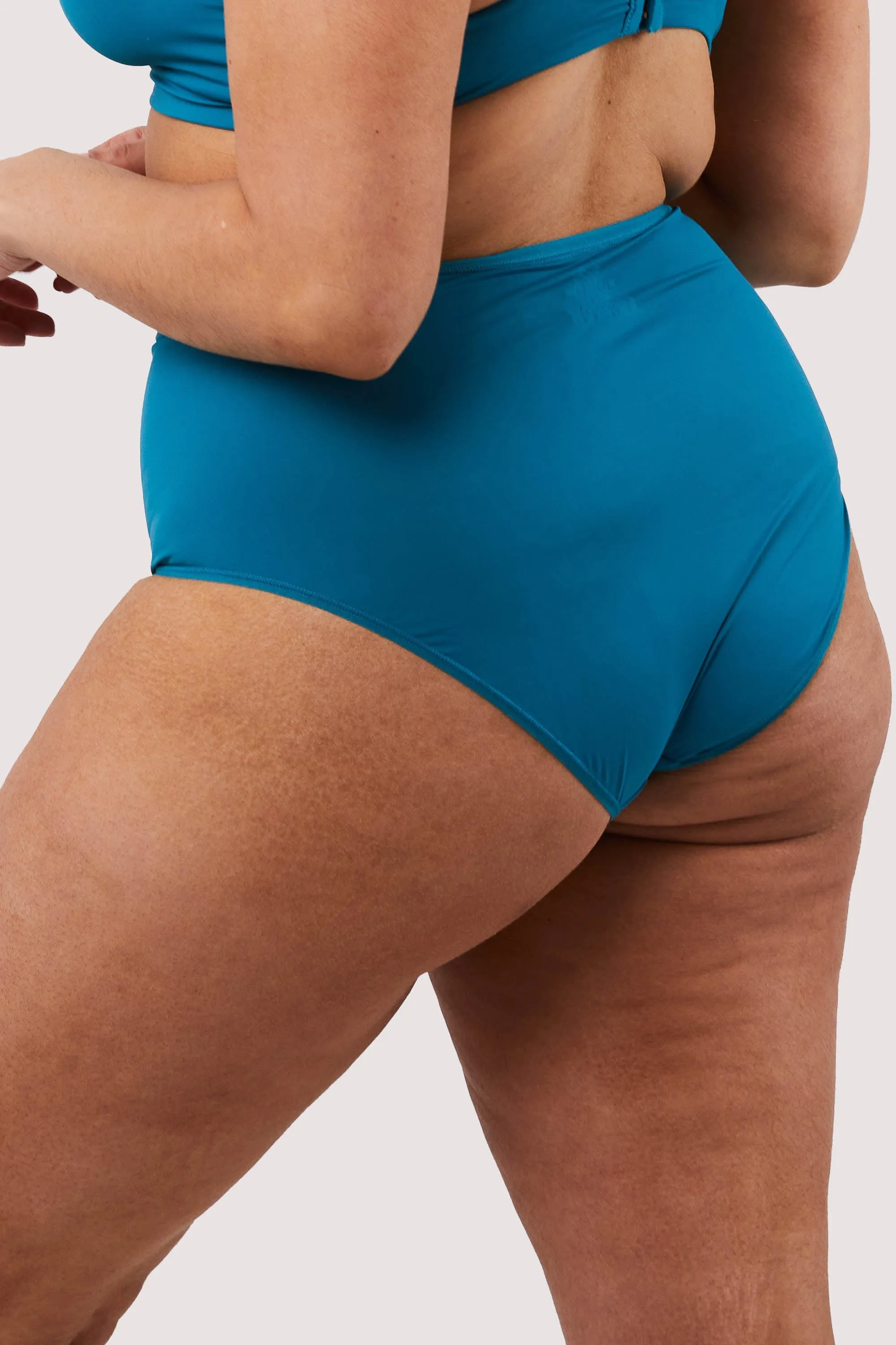 Second Skin Teal Recycled Highwaist Brief