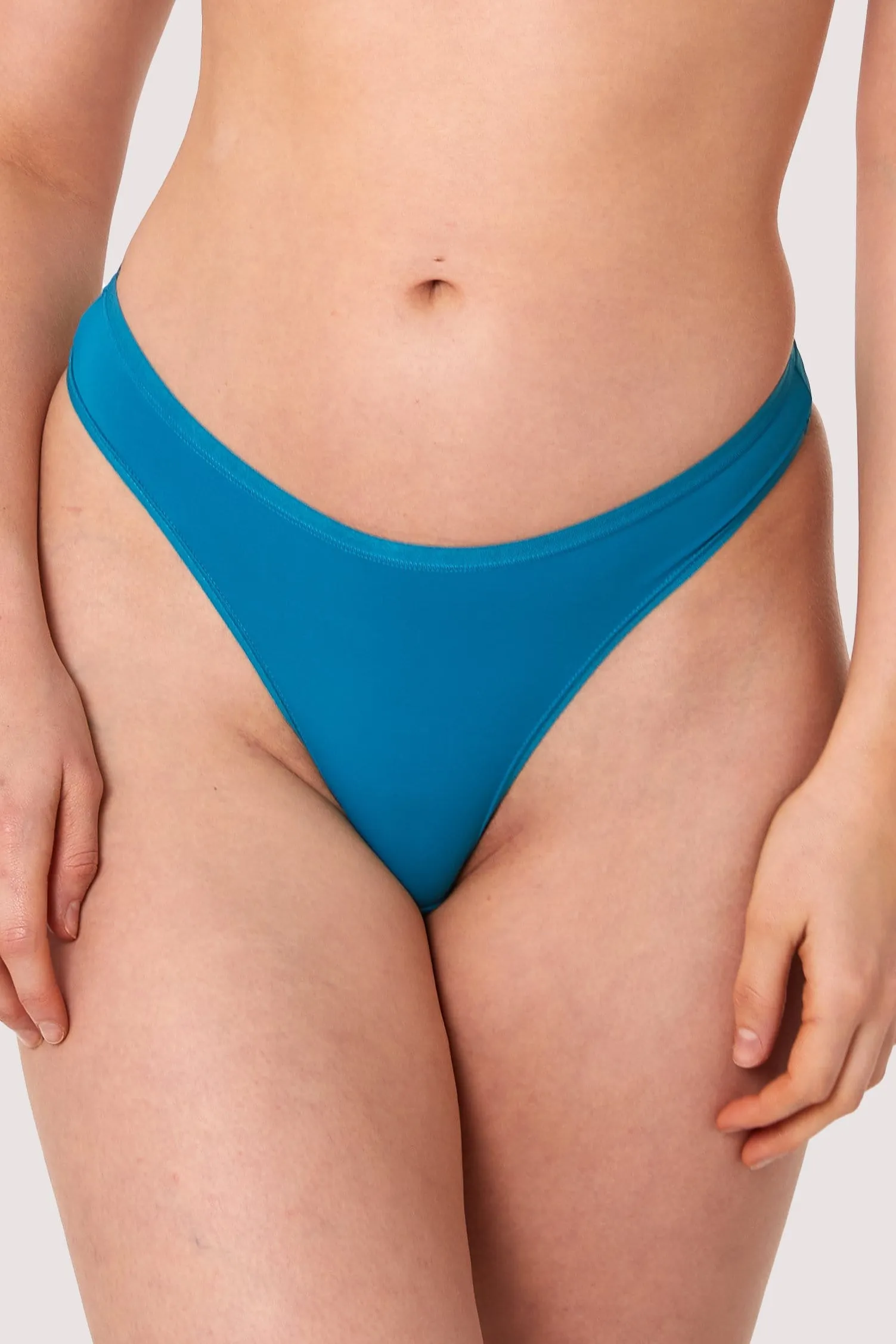 Second Skin Teal Recycled Thong