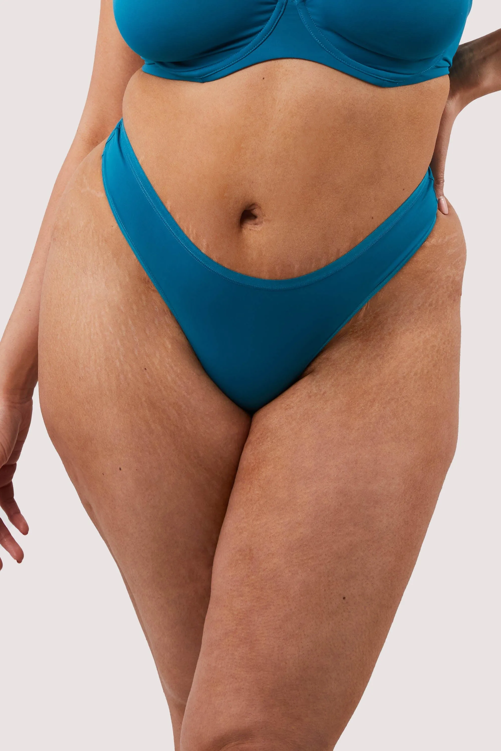 Second Skin Teal Recycled Thong