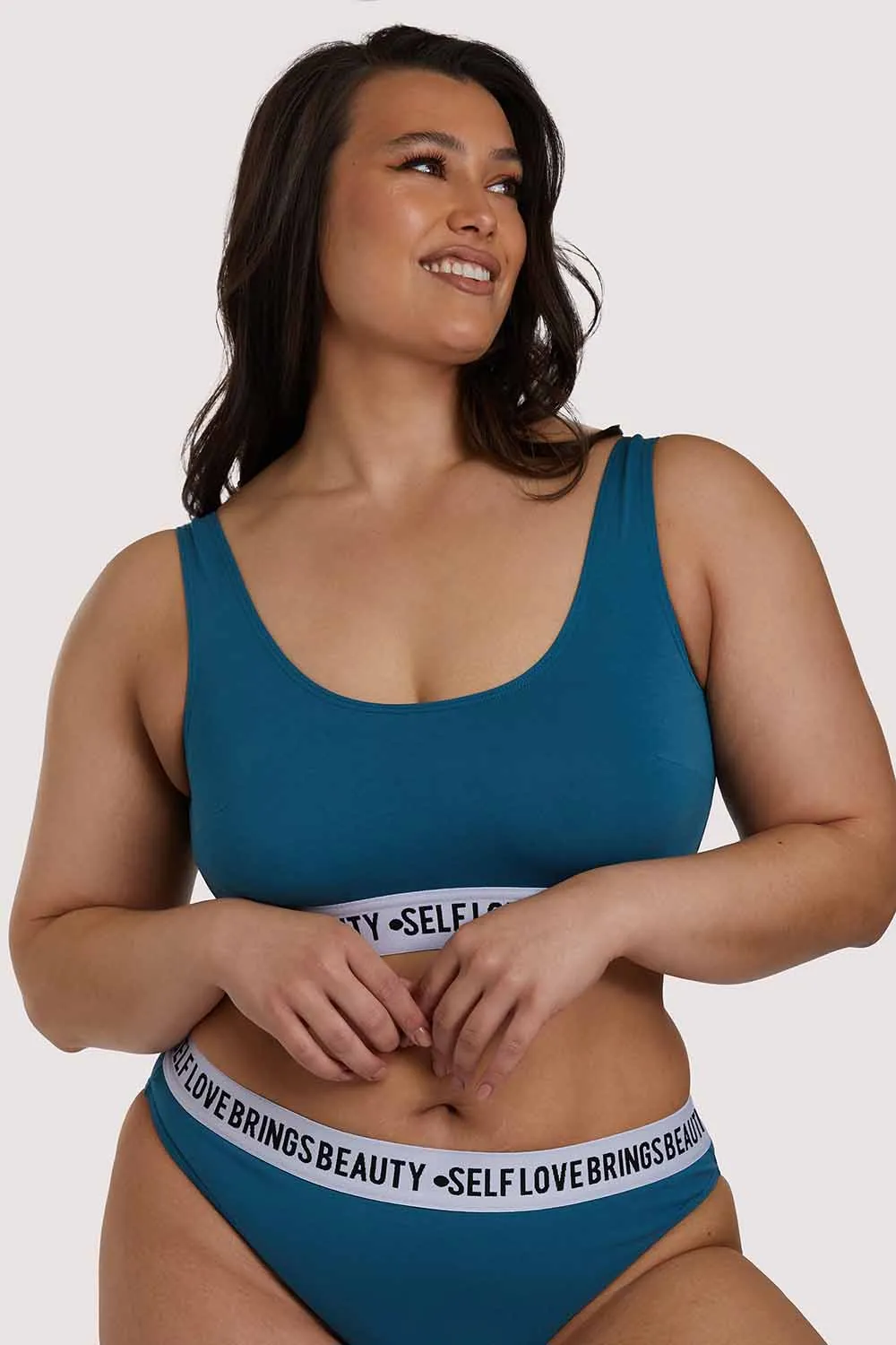 Self Love Teal Crop Top