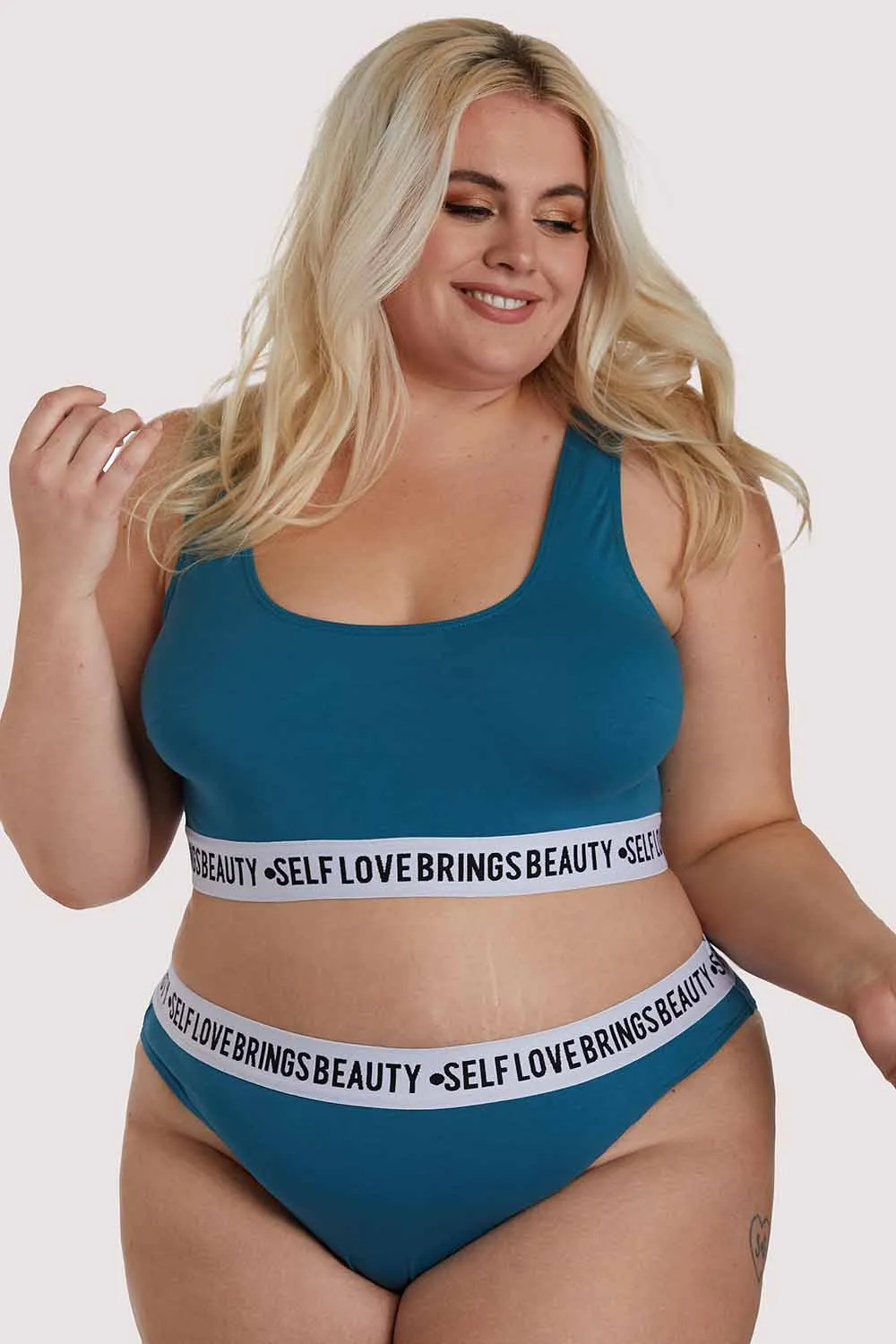 Self Love Teal Crop Top