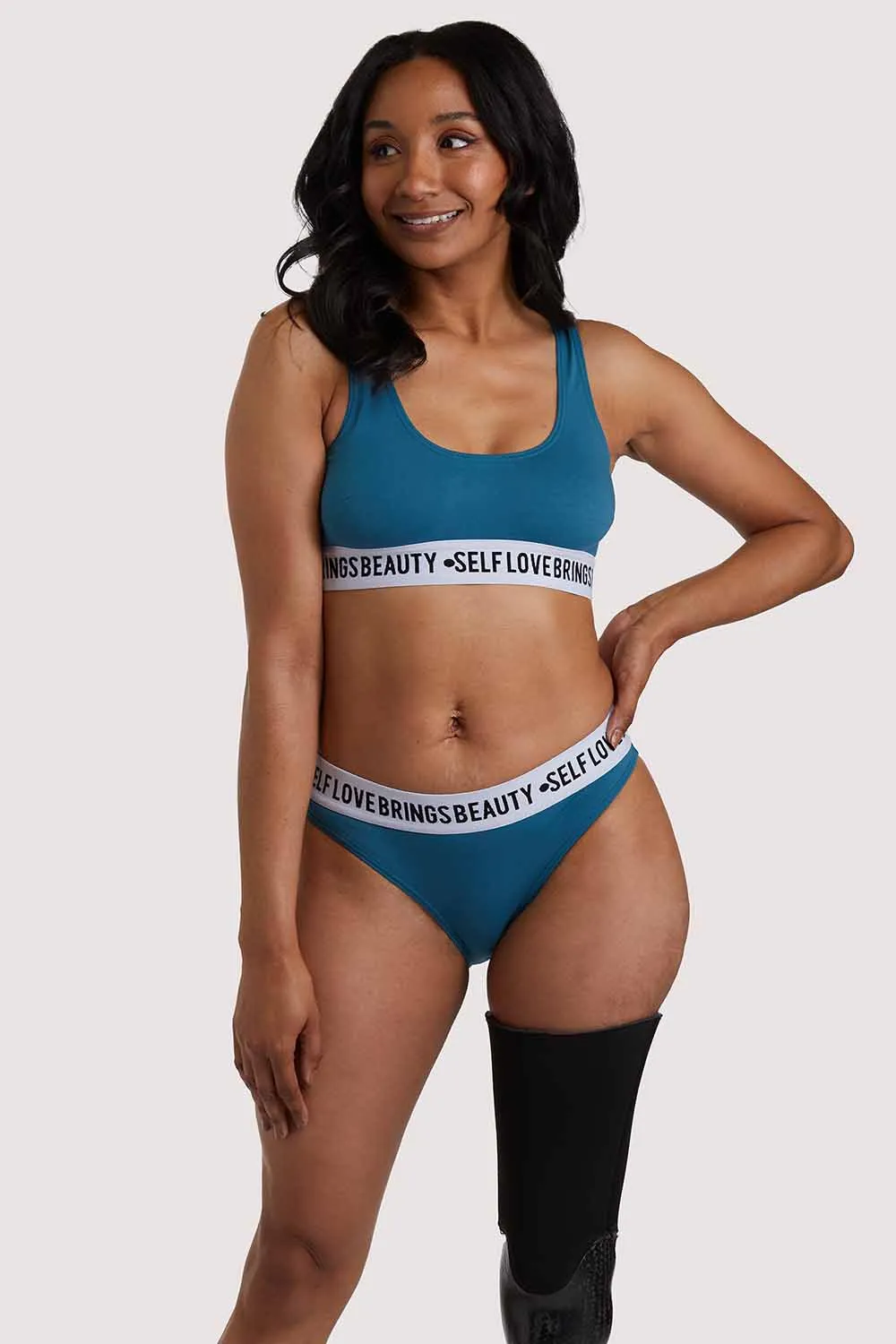 Self Love Teal Crop Top