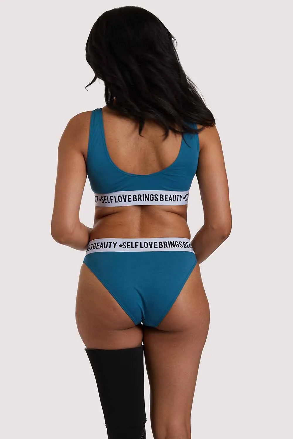 Self Love Teal Crop Top