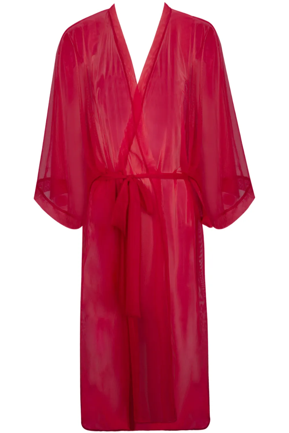 Sheer Mid-Length Red Robe