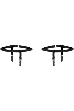 Signature Leg Garters Black/Silver