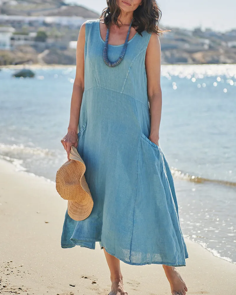 Sleeveless Dresses with Pocket