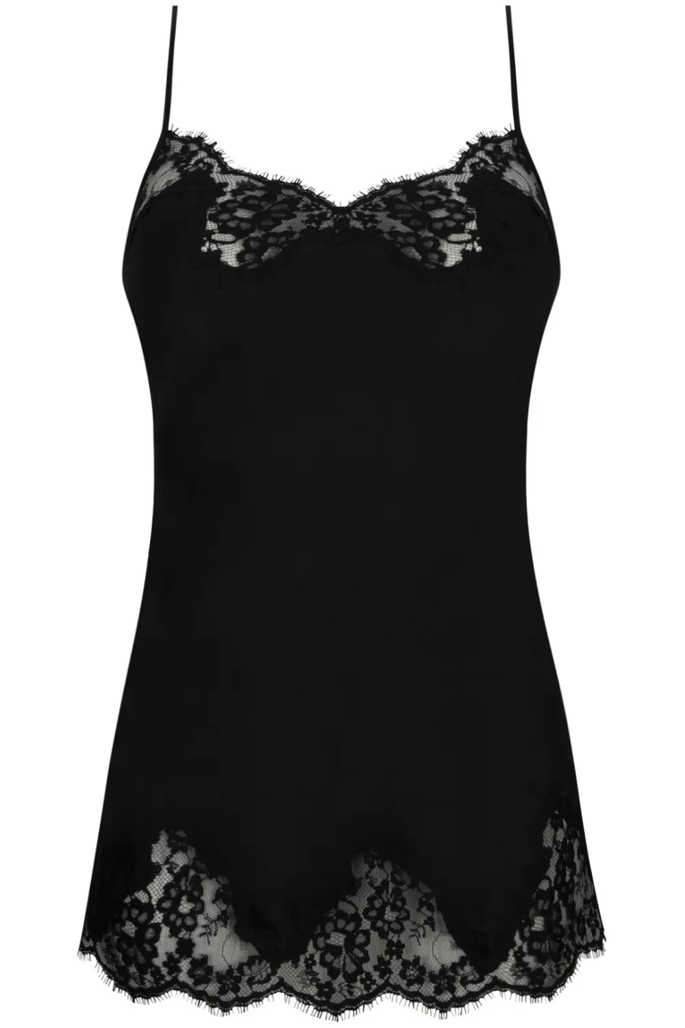 Splendeur Soie Silk Mini Babydoll in Black