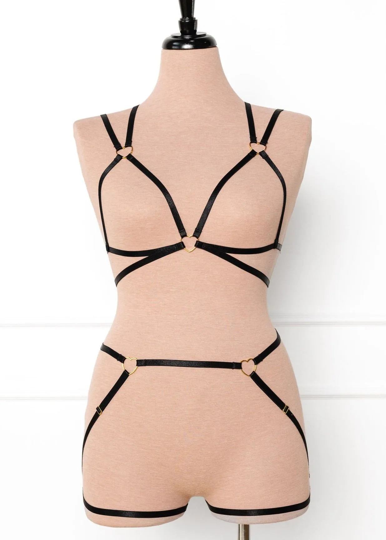 Strappy Heart Harness Top - Black