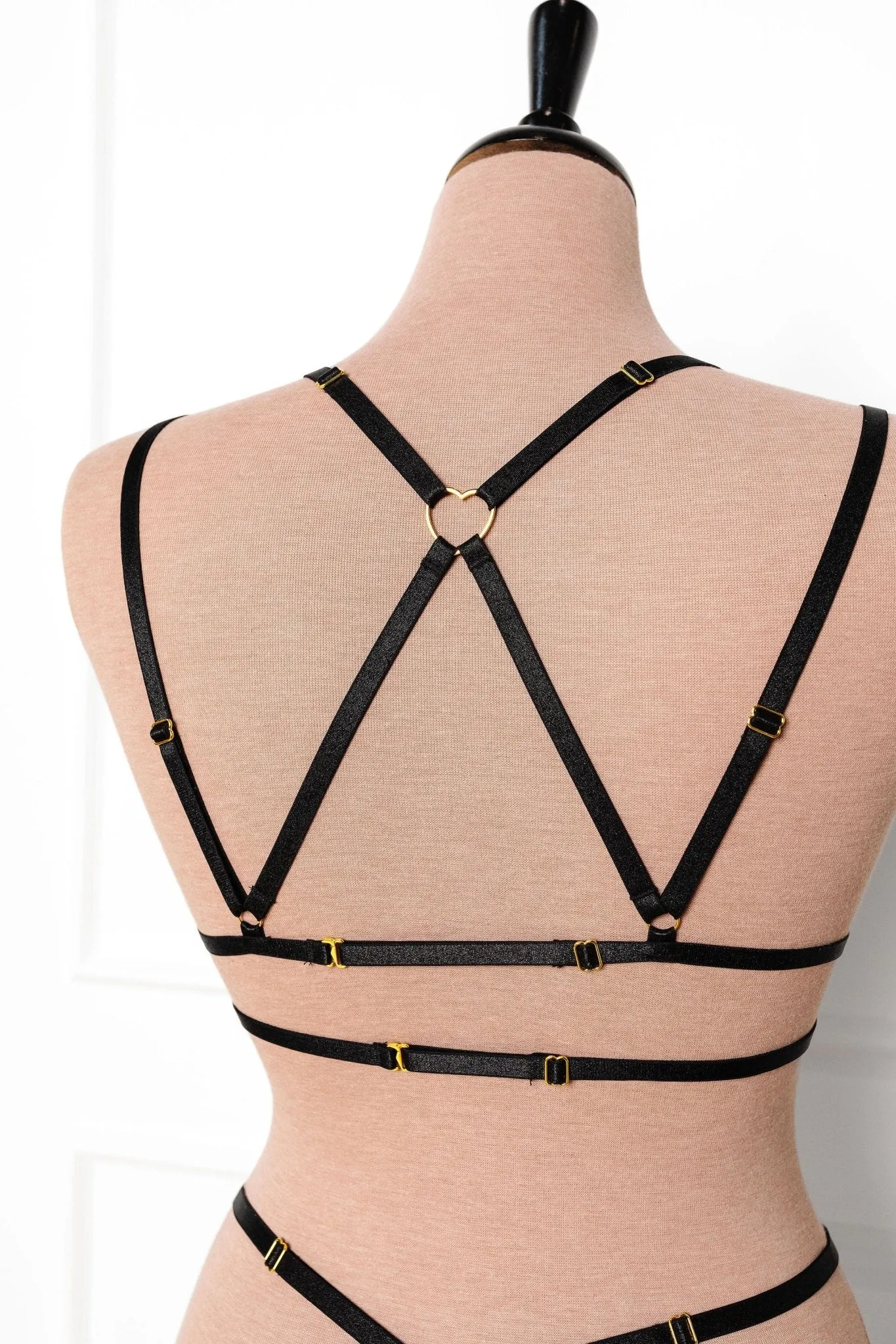 Strappy Heart Harness Top - Black