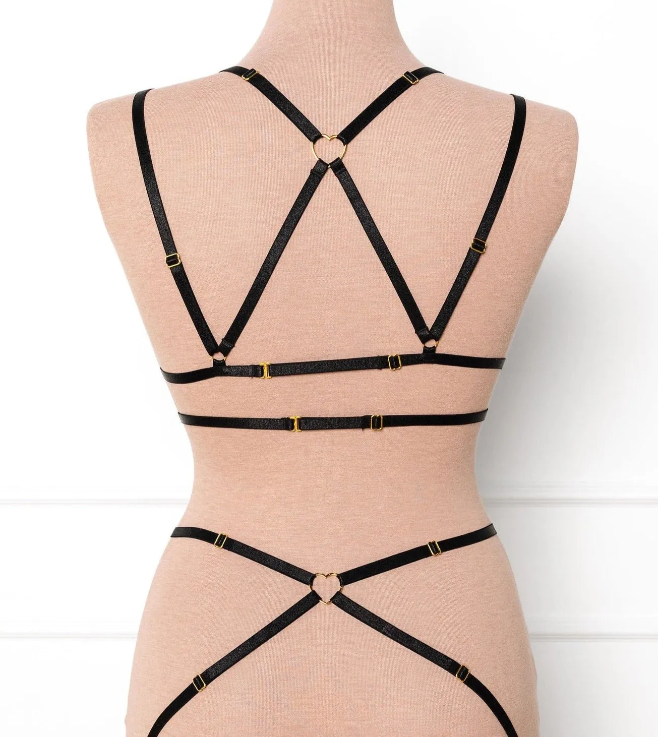 Strappy Heart Harness Top - Black