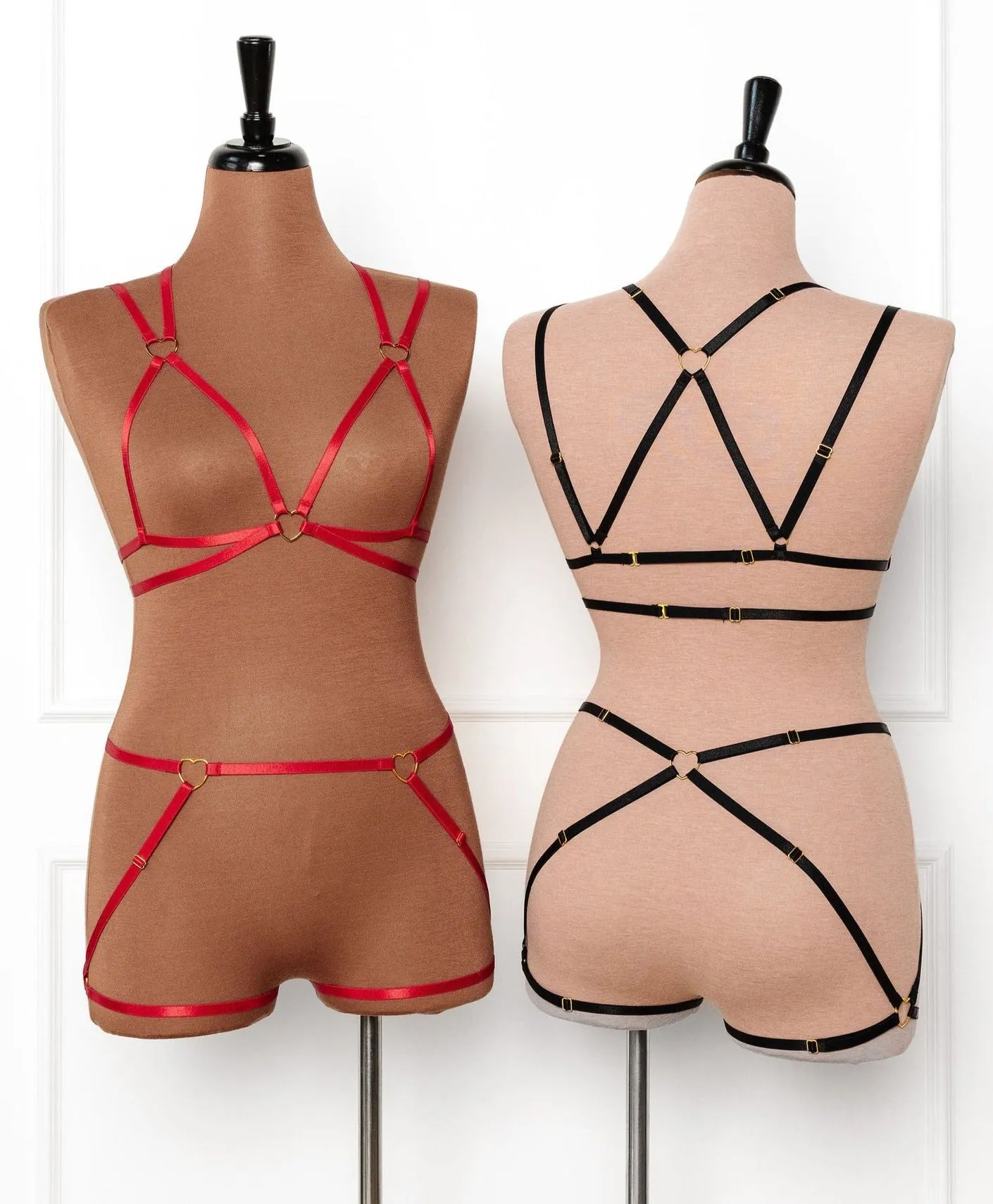 Strappy Heart Harness Top - Black