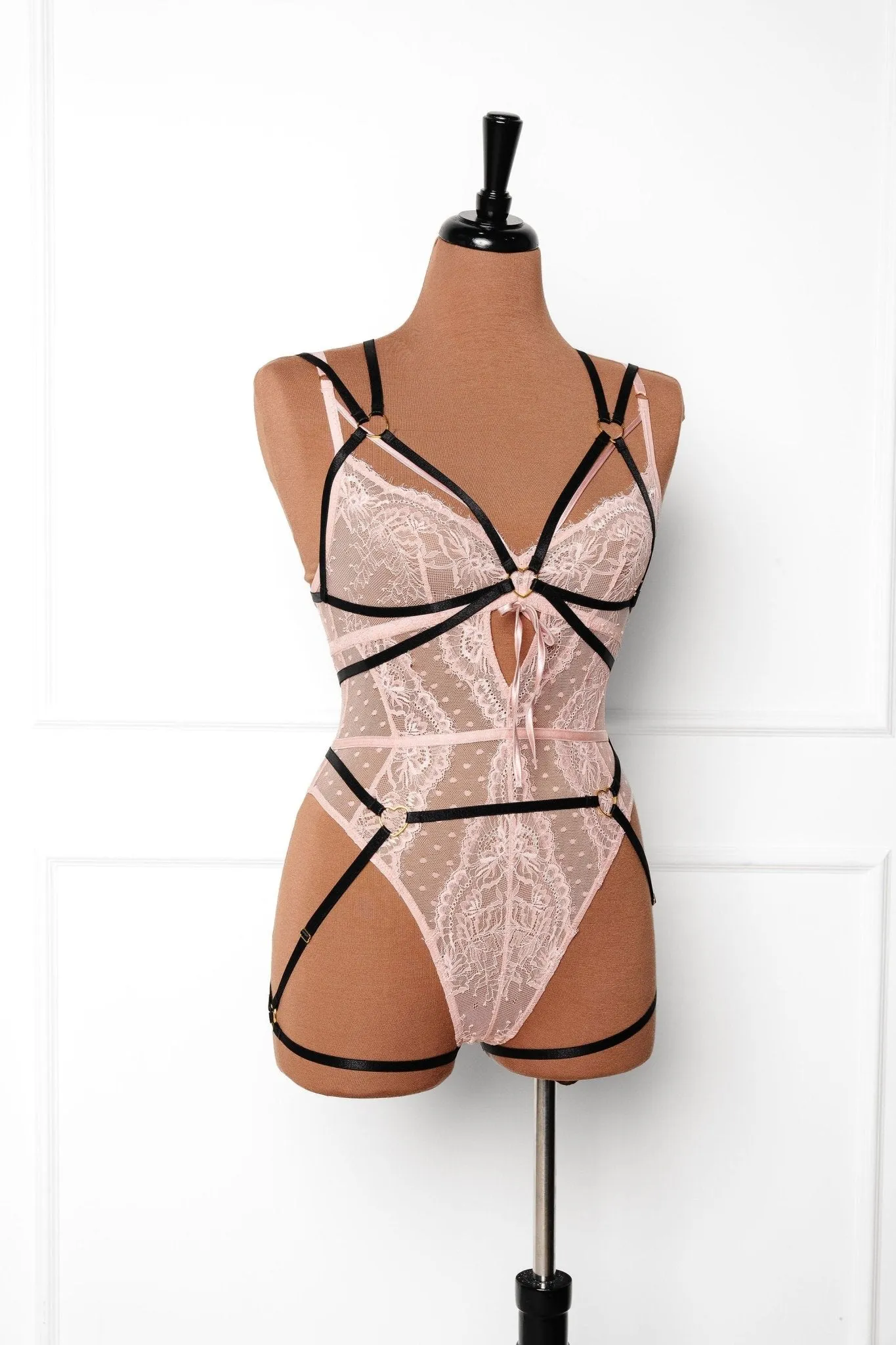 Strappy Heart Harness Top - Black