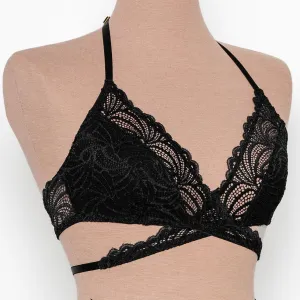 Strappy Wrap Bralette - Black