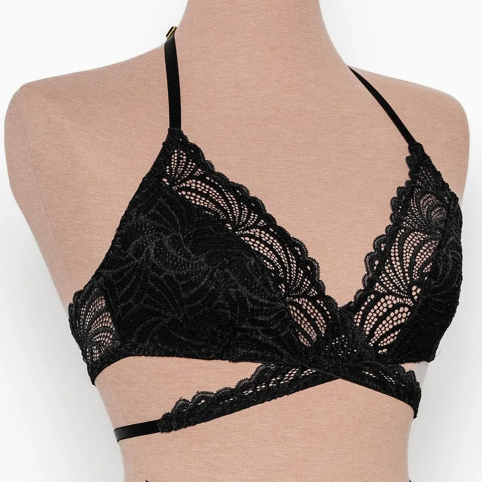 Strappy Wrap Bralette - Black