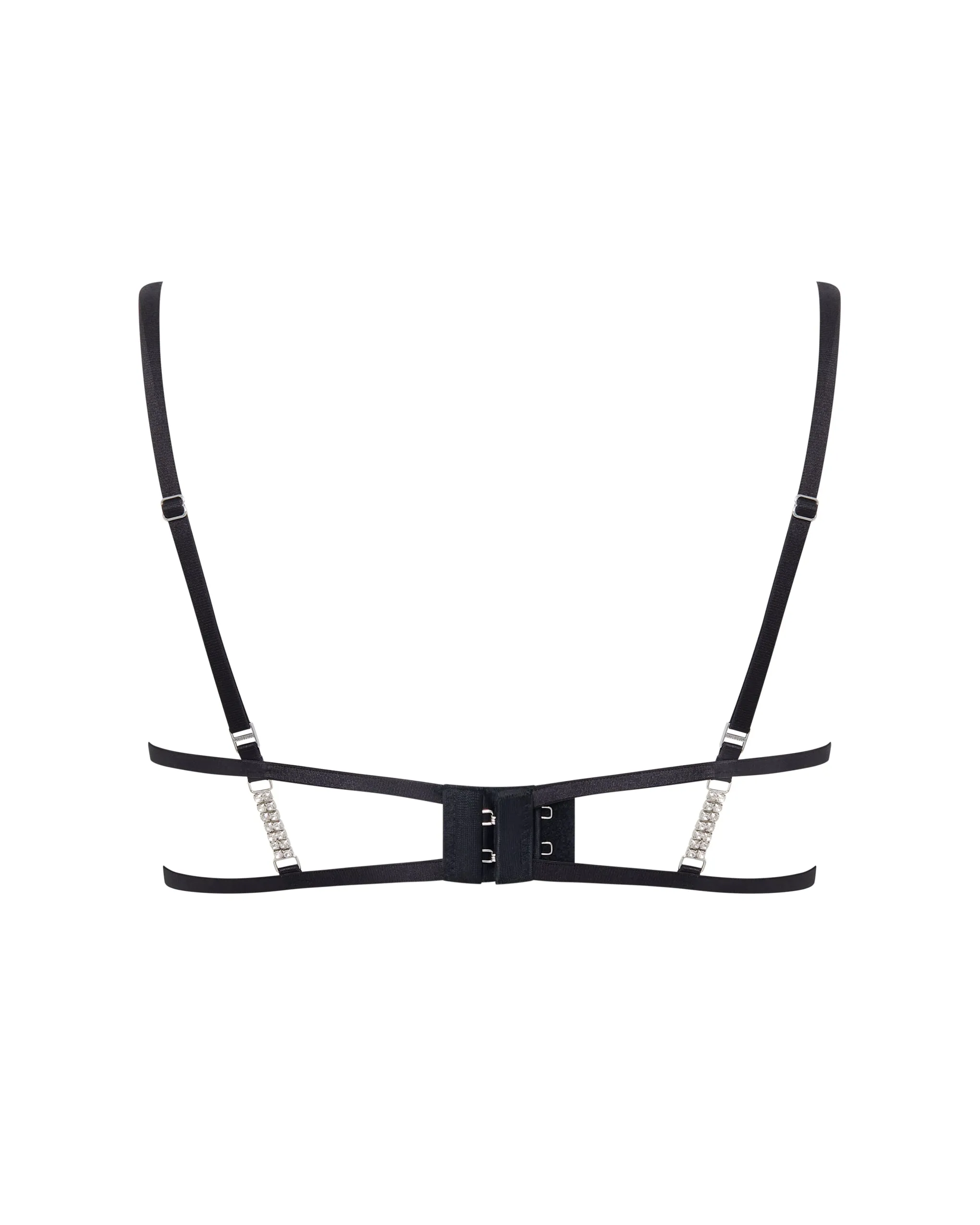 Susu Open Diamante Bra Black