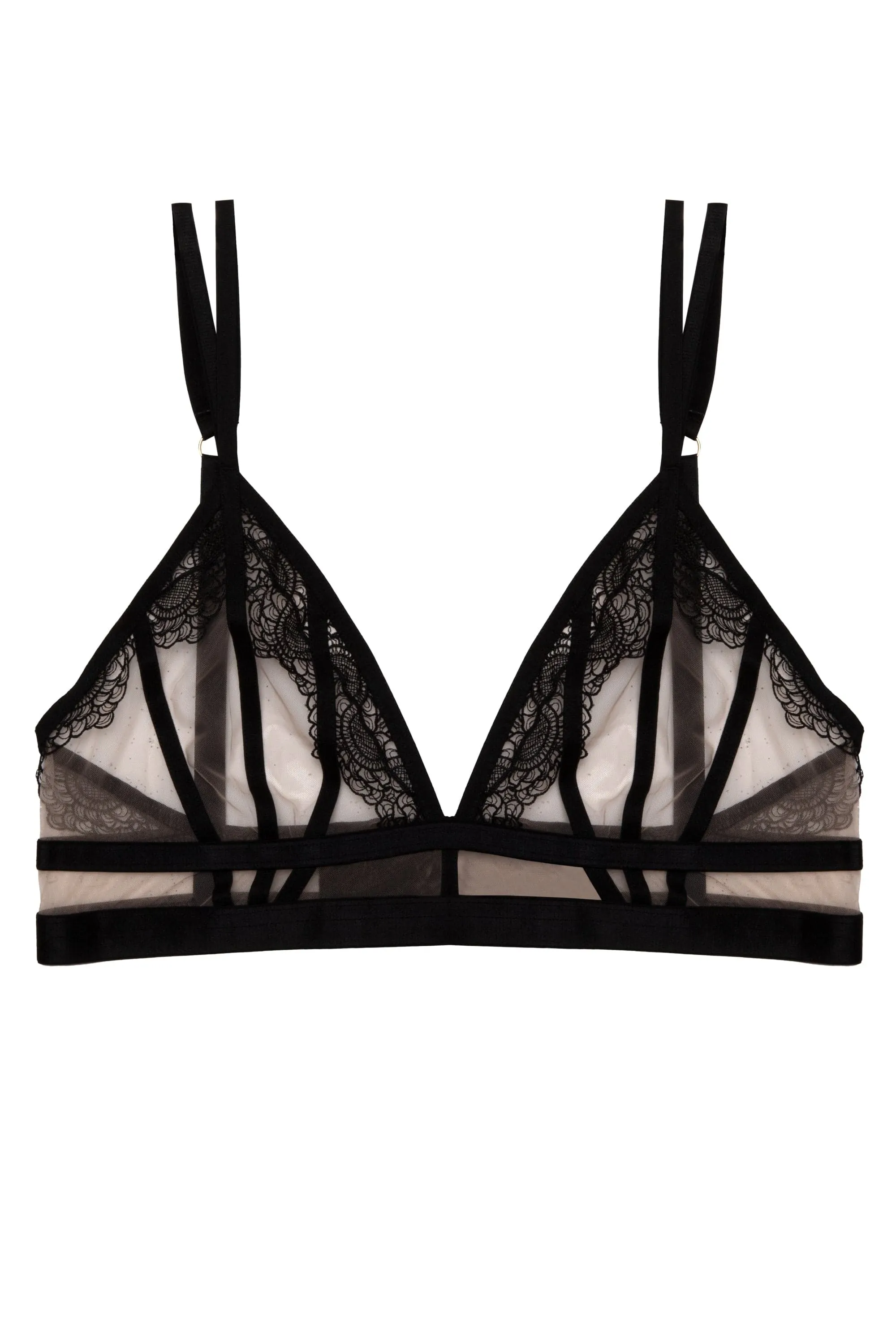Tasha Black Illusion Mesh Triangle Bra