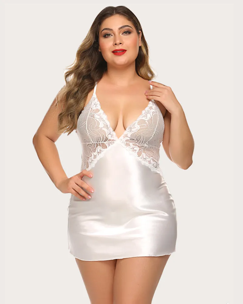 V Neck Nightwear Satin Sleepwear
