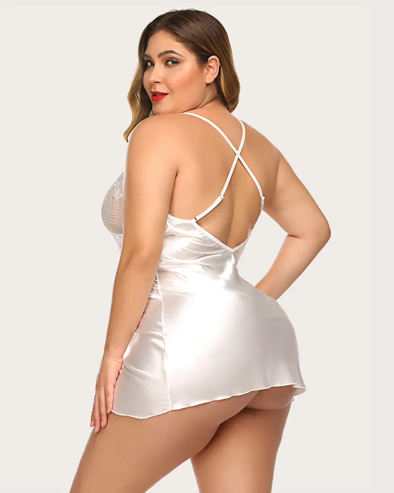 V Neck Nightwear Satin Sleepwear