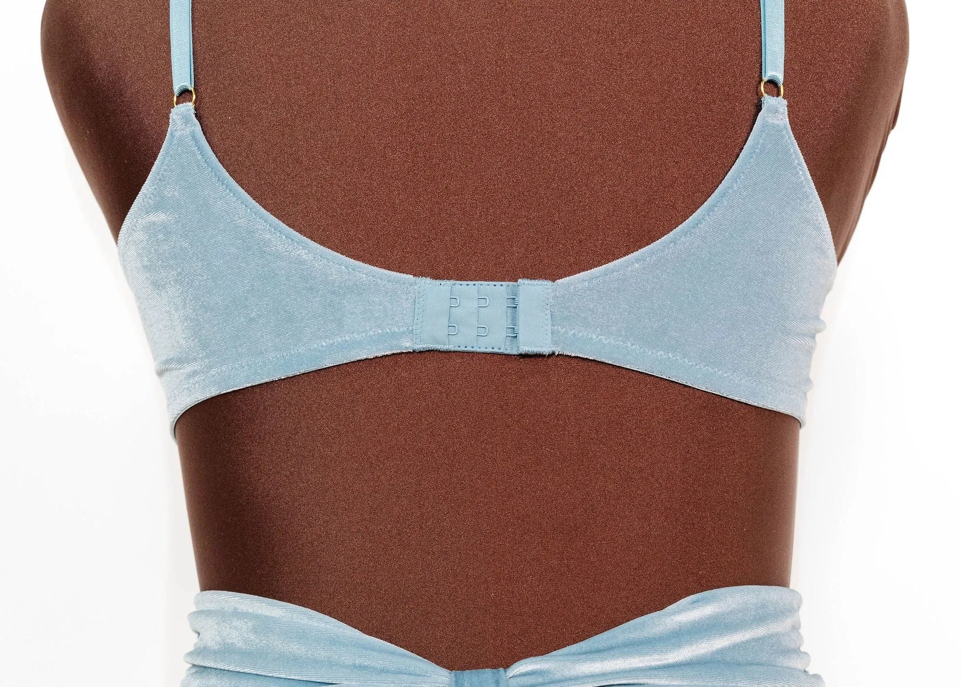 Velvet Bow Bralette - Frost Blue