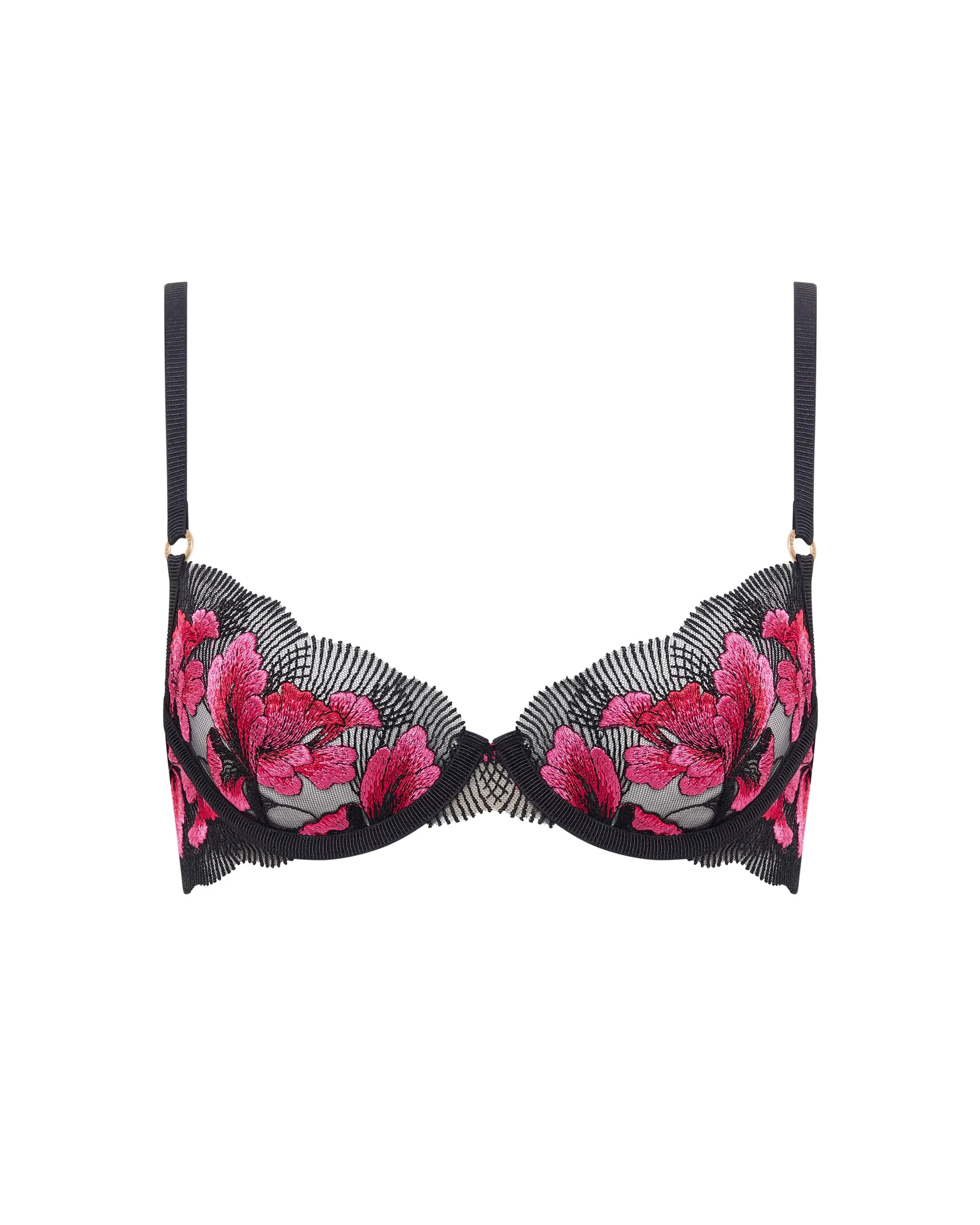 Vivienne Floral Embroidered Bra Pink